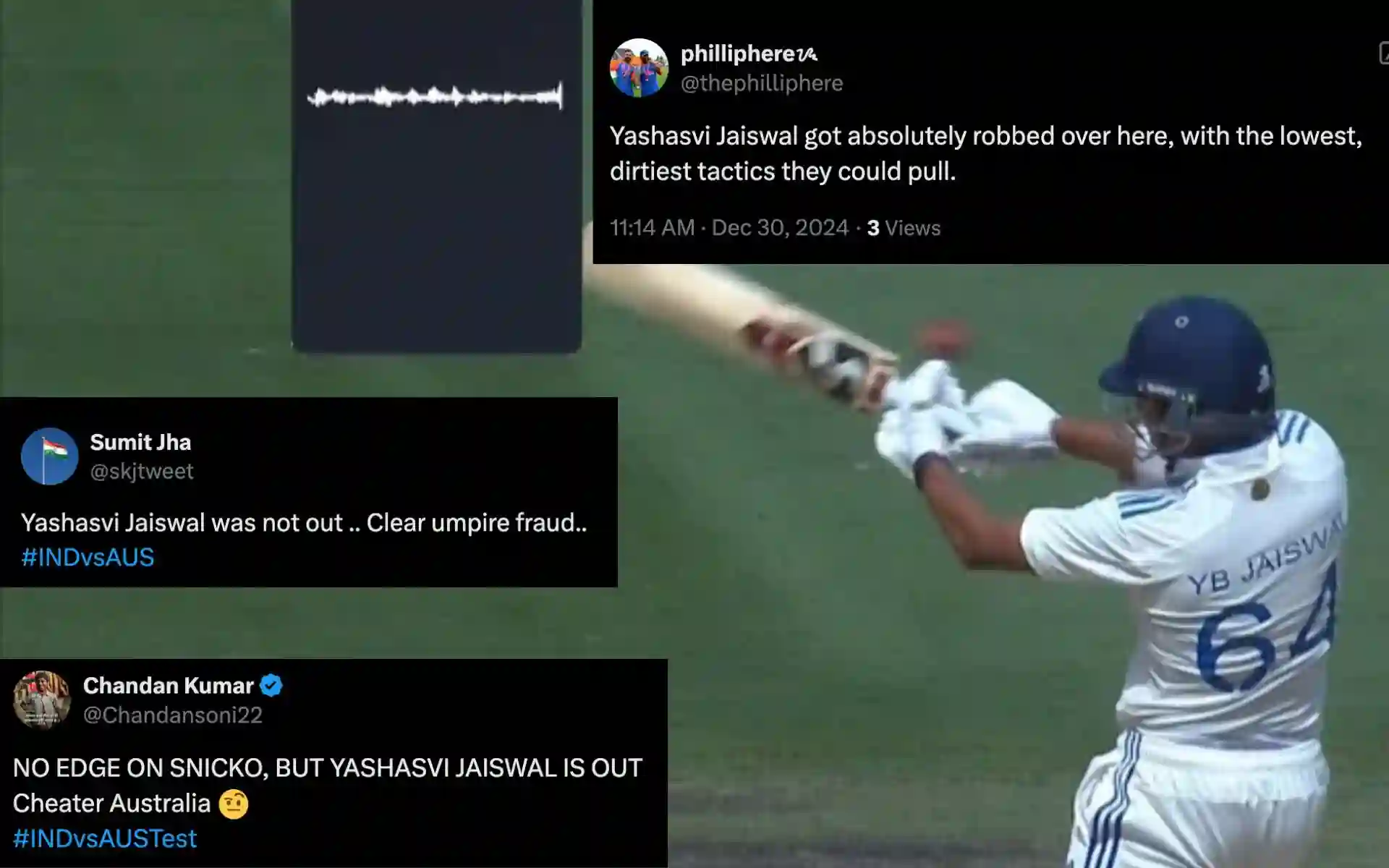 Controversies surround Yashasvi Jaiswal [Source: @HitmanCricket, @Chandansoni22, @skjtweet, @thephilliphere/X.com]
