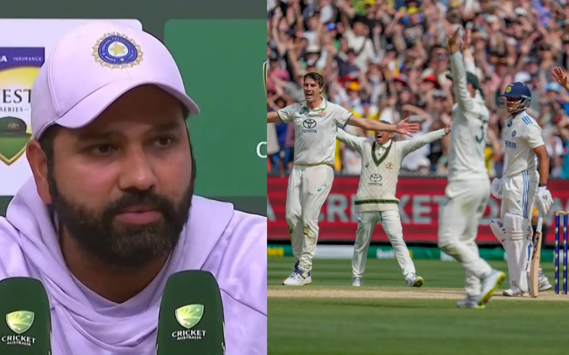 Rohit Sharma talked about the controversial dismissal of Yashasvi Jaiswal (Source: AP Photos,@CricCrazyJohns/X.com)
