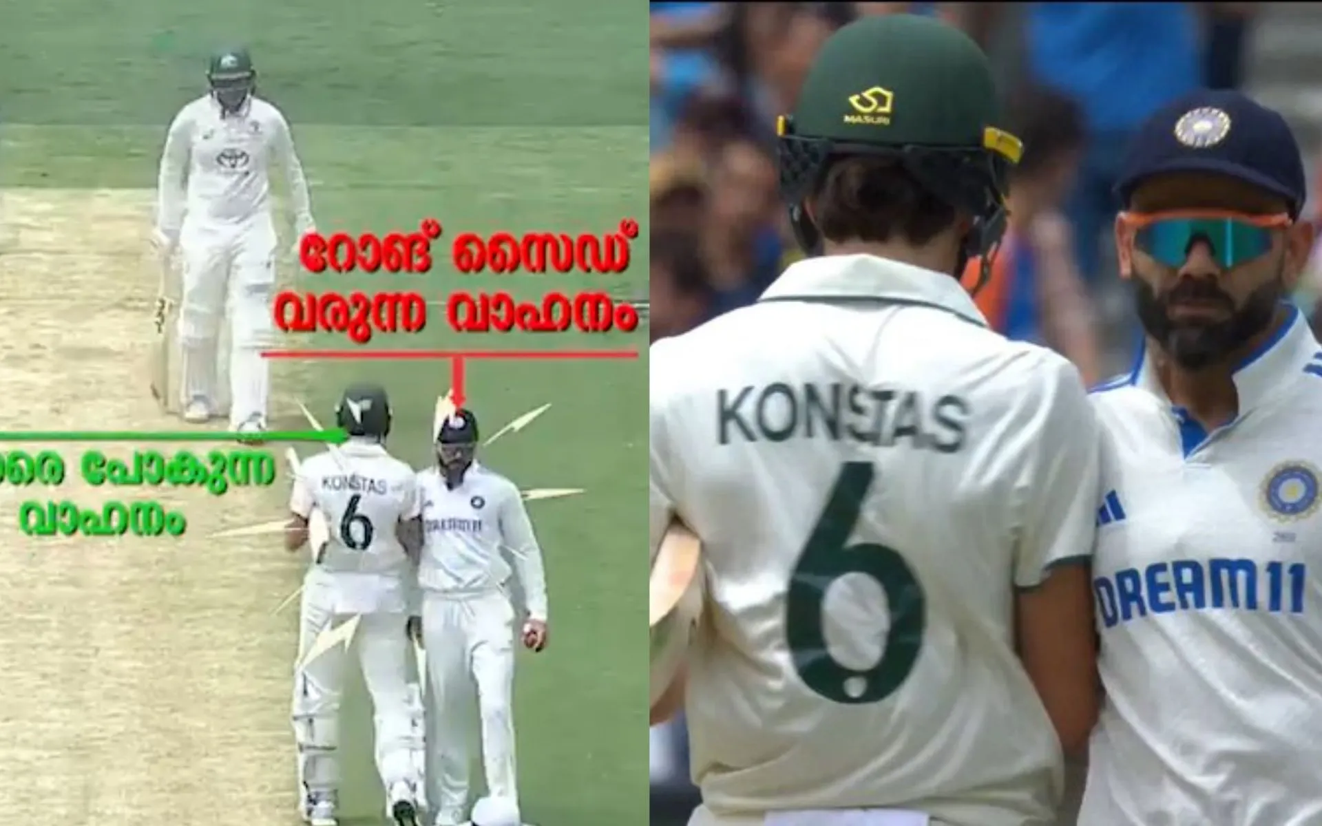 Virat Kohli and Sam Konstas shoulder-bump incident (Source:@BeingRohit95,x.com)