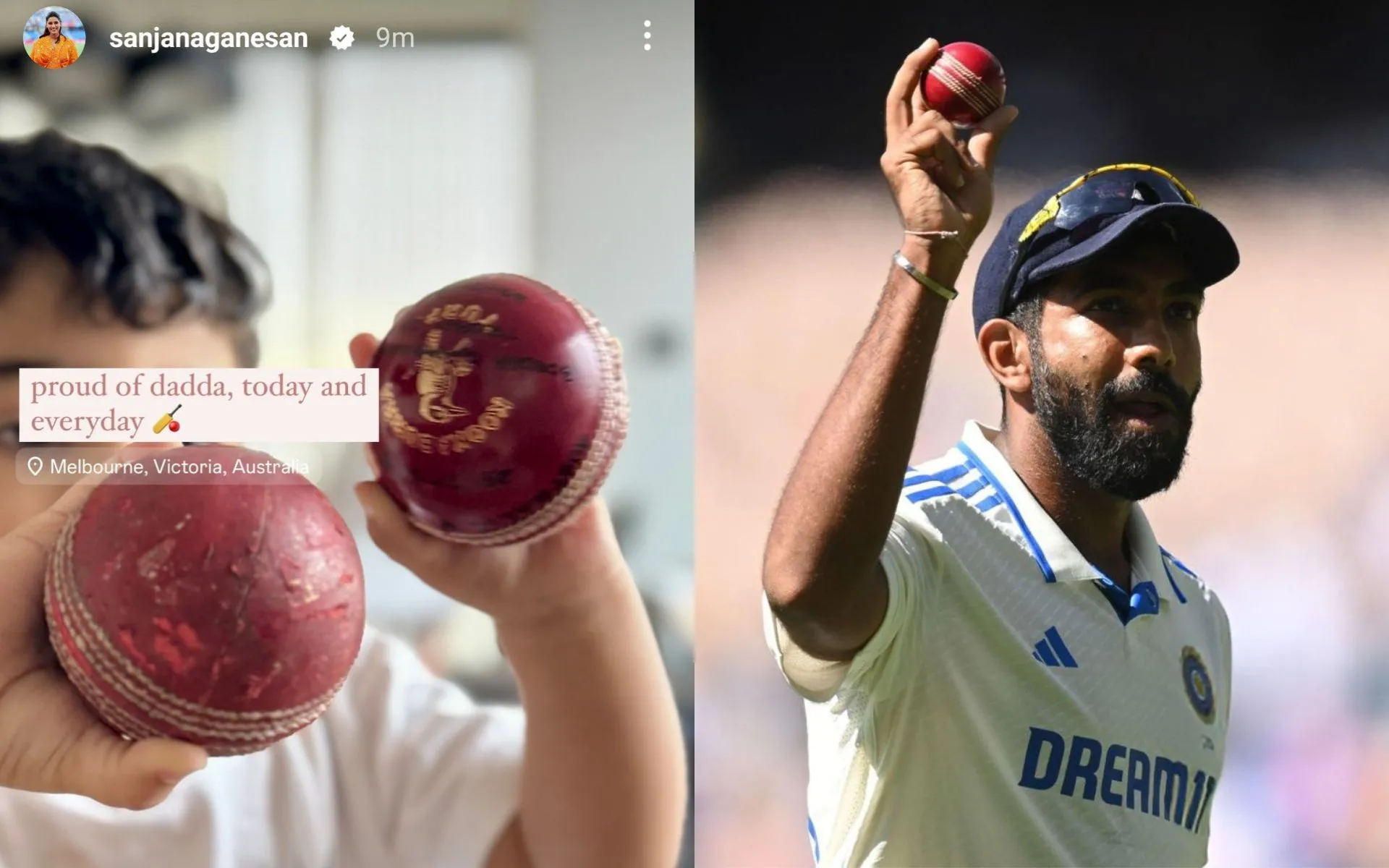 Jasprit Bumrah's son celebrates his dad's fifer [Source: @CricCrazyJohns, @sportscey/X.com]
