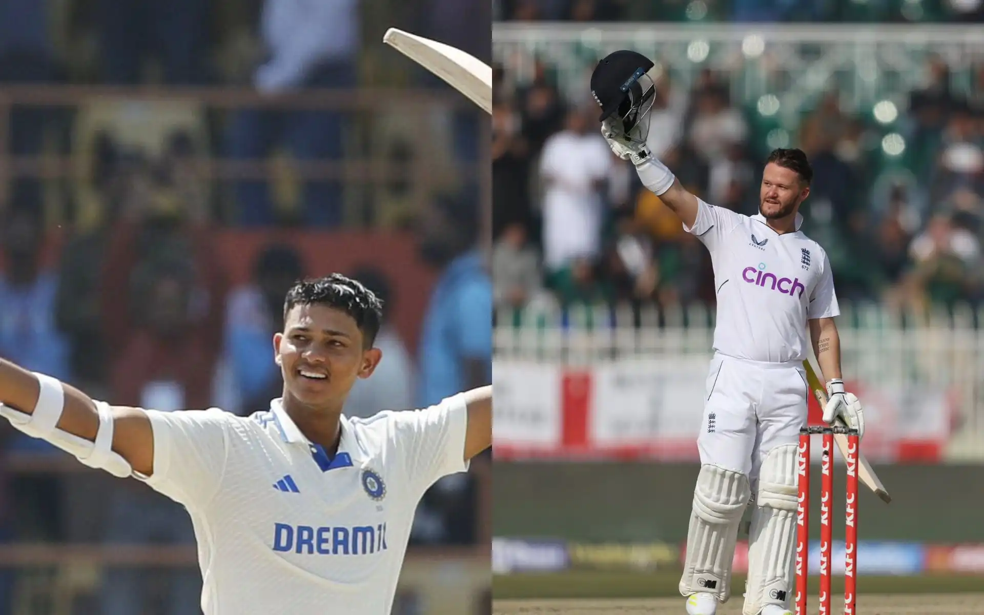 Yashasvi Jaiswal and Ben Duckett [Source: @BenDuckett1, @Akaran_1/x.com]