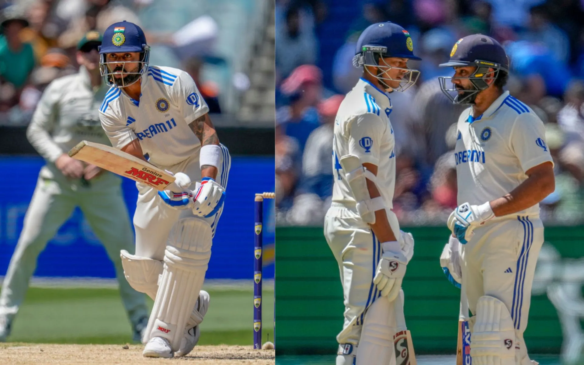 Virat Kohli, Jaiswal and Rohit Sharma (Source:@AP)