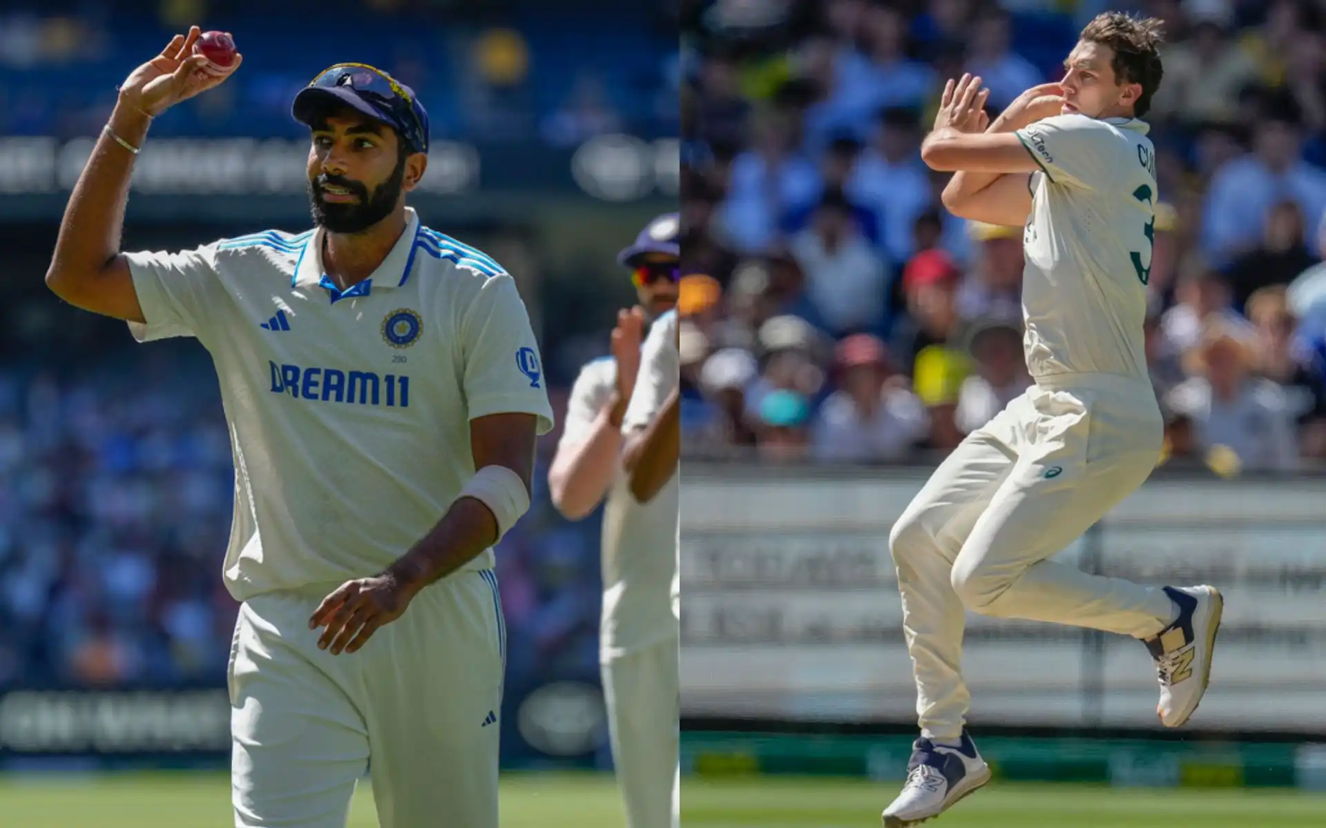 Jasprit Bumrah and Pat Cummins in BGT (Source:@AP)