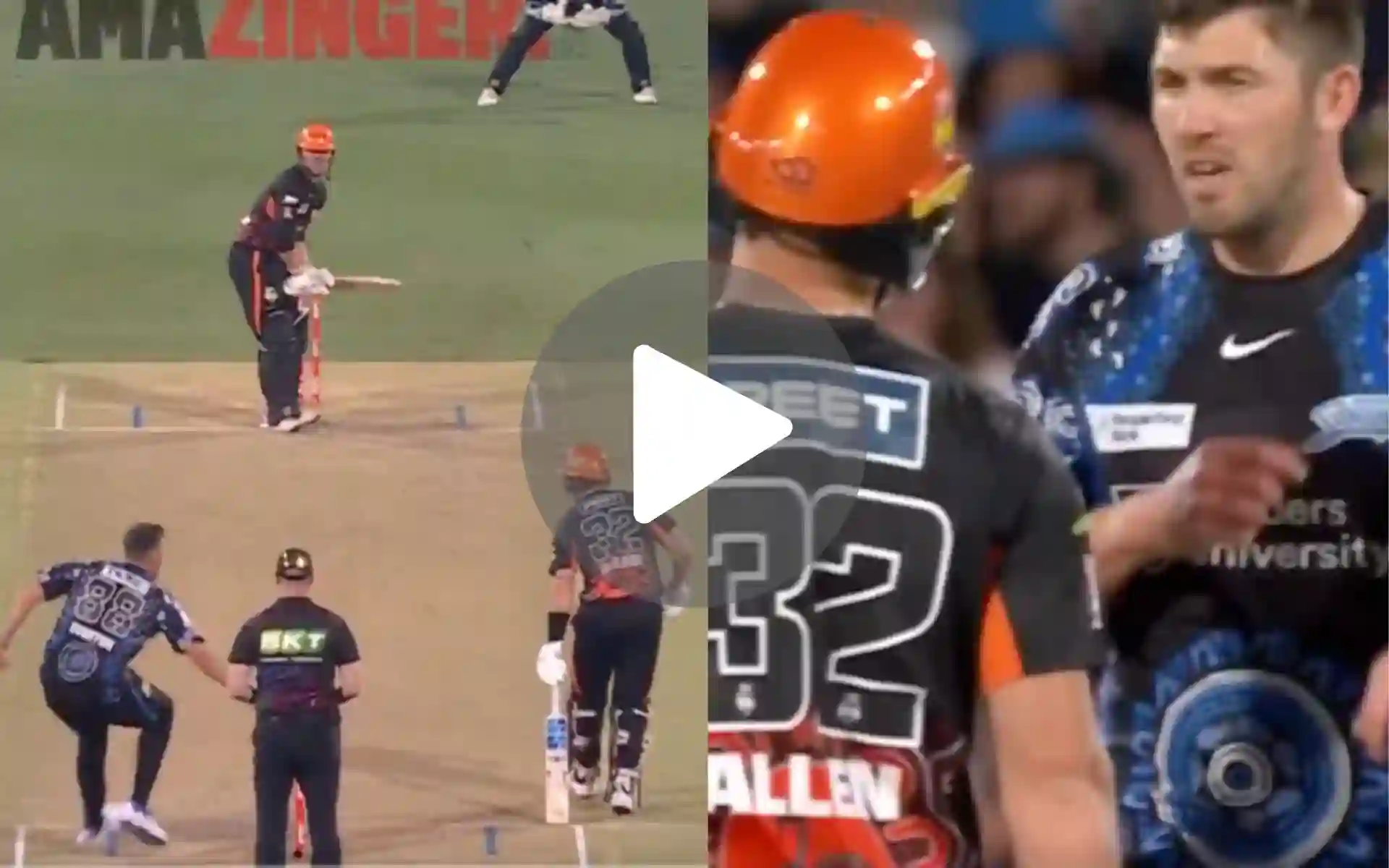 [Watch] Jamie Overton Gets In A Fight With Finn Allen; Threatens With A Hoax Mankad Attempt