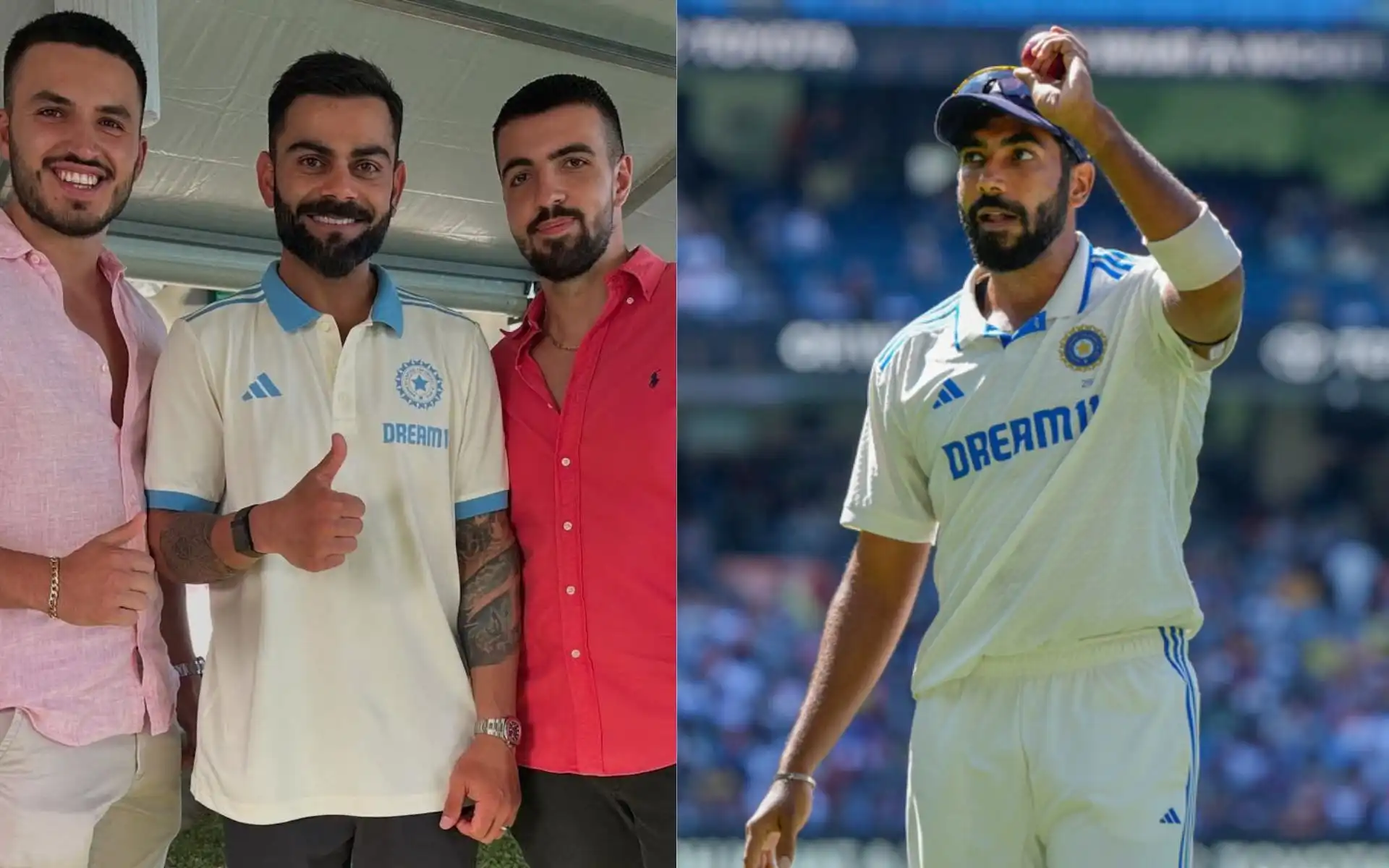 Virat Kohli and Jasprit Bumrah [Source: @mufaddal_vohra/x, AP Photos]