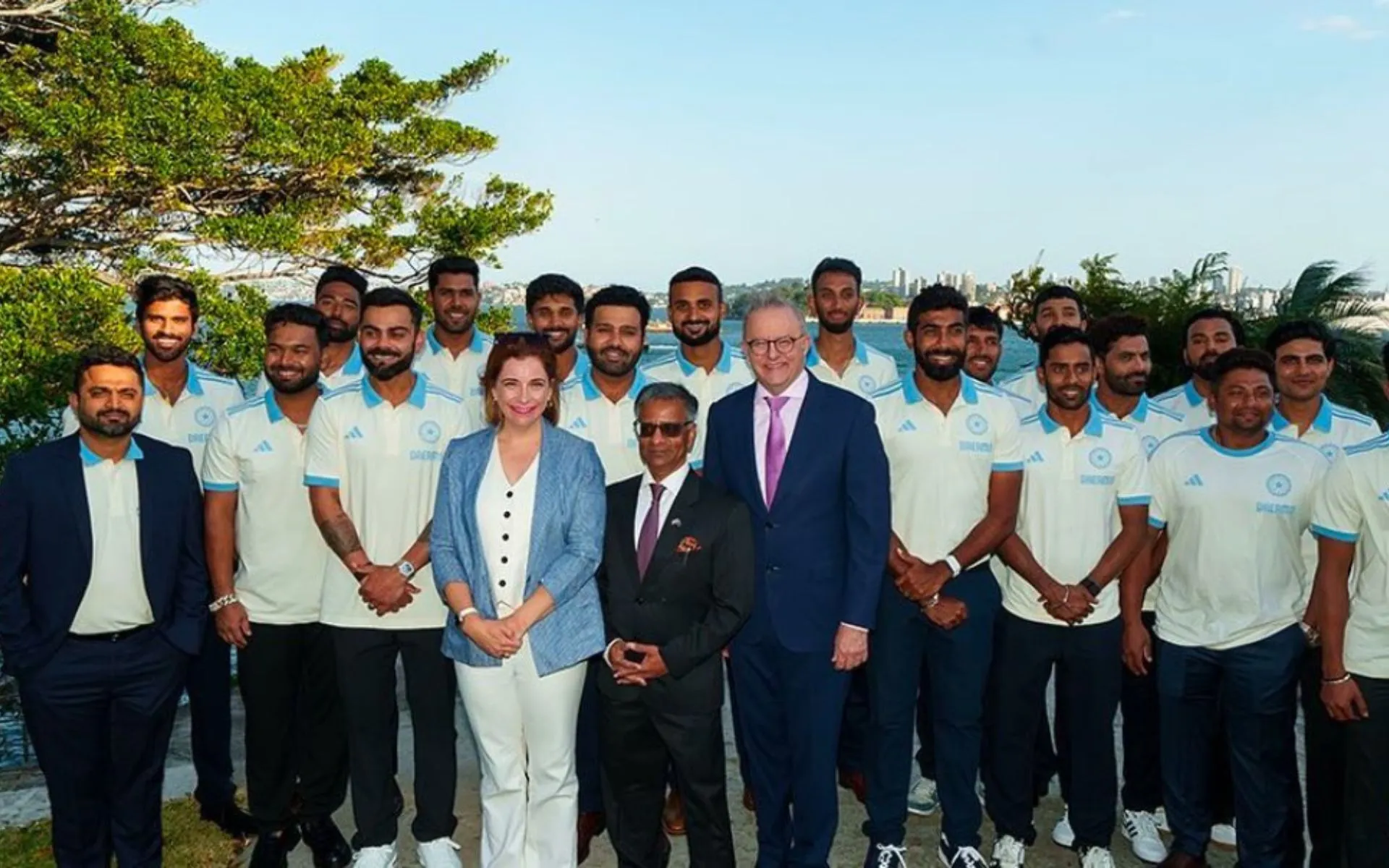 Team India With The Australian Prime Minister (Source: @rushiii_12/x.com)