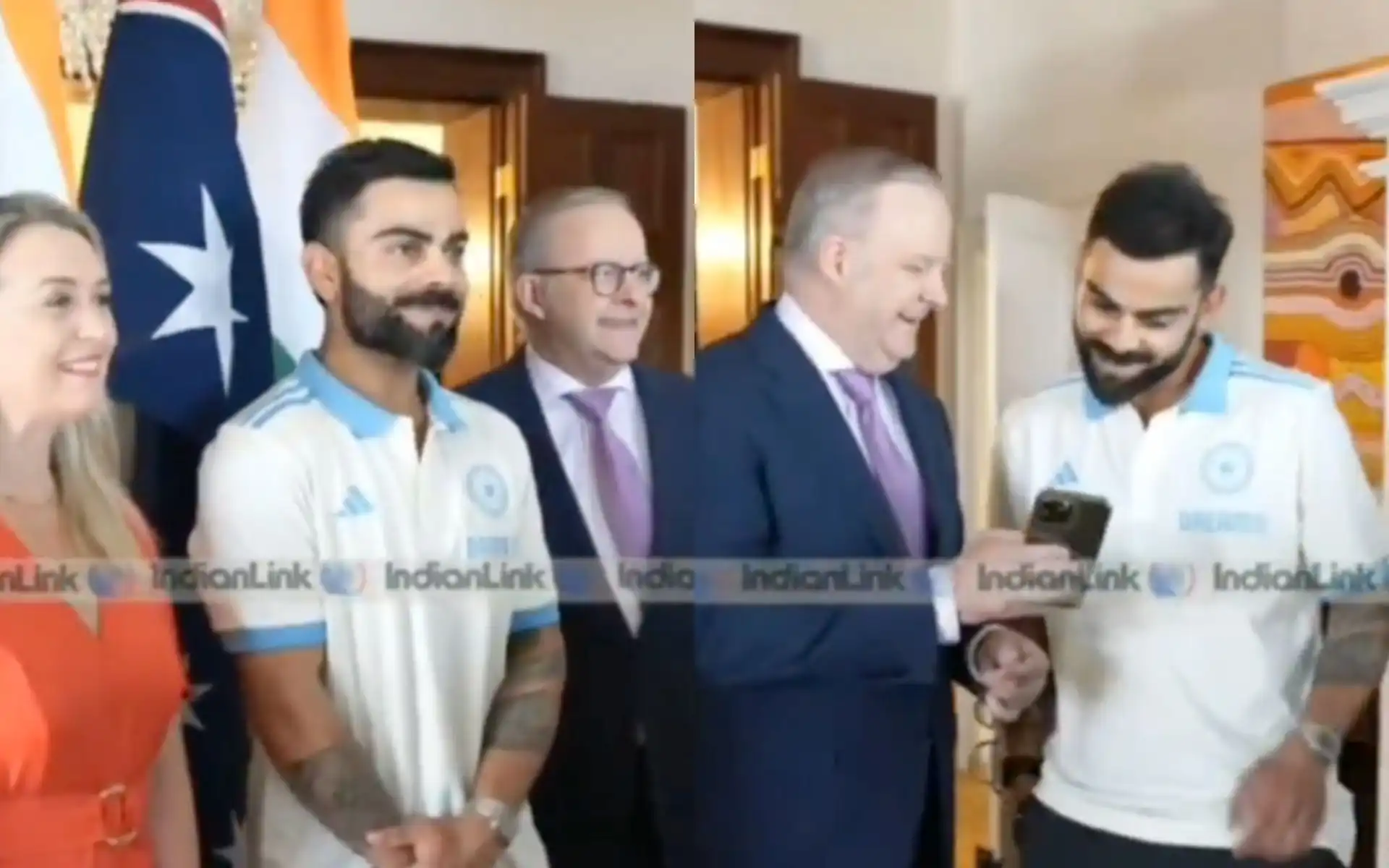Virat Kohli greeted by Australia prime minister at Sydney [Source: @mufaddal_vohra/X.com]