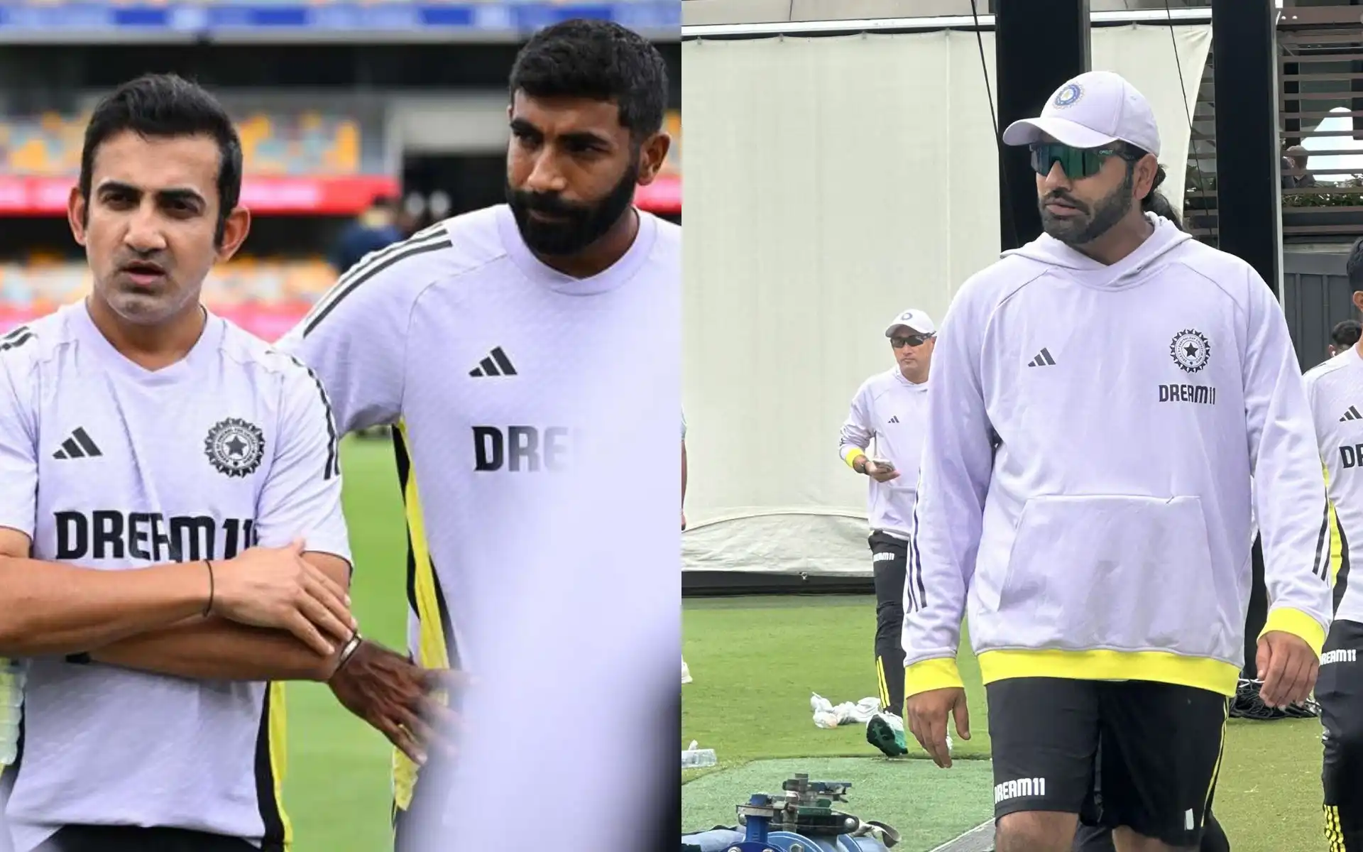 Rohit Sharma, Gautam Gambhir ignore each other at net practice [Source: @mufaddal_vohra, @beastieboy07/X.com]