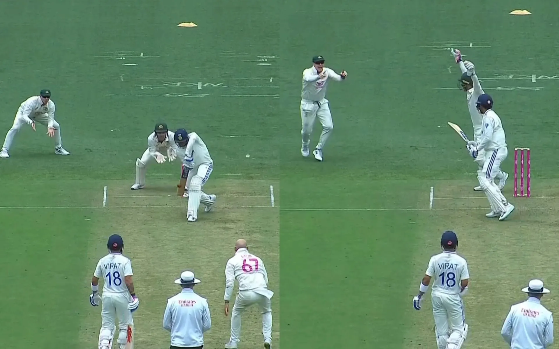 Shubman Gill falls to Nathan Lyon (Source: Screengrab from Hotstar)