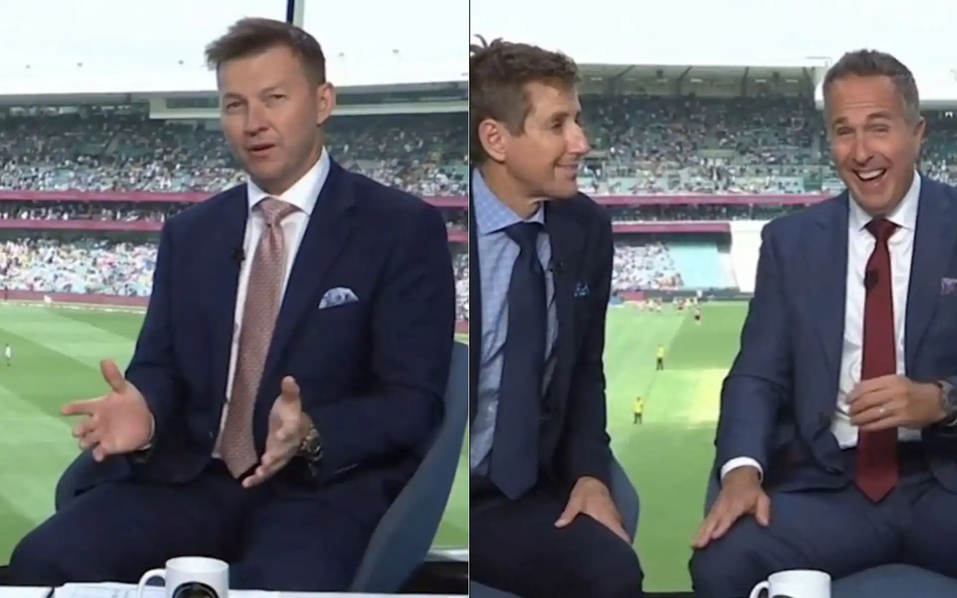 Brett Lee and Michael Vaughan [Source: @codecricketau/x]