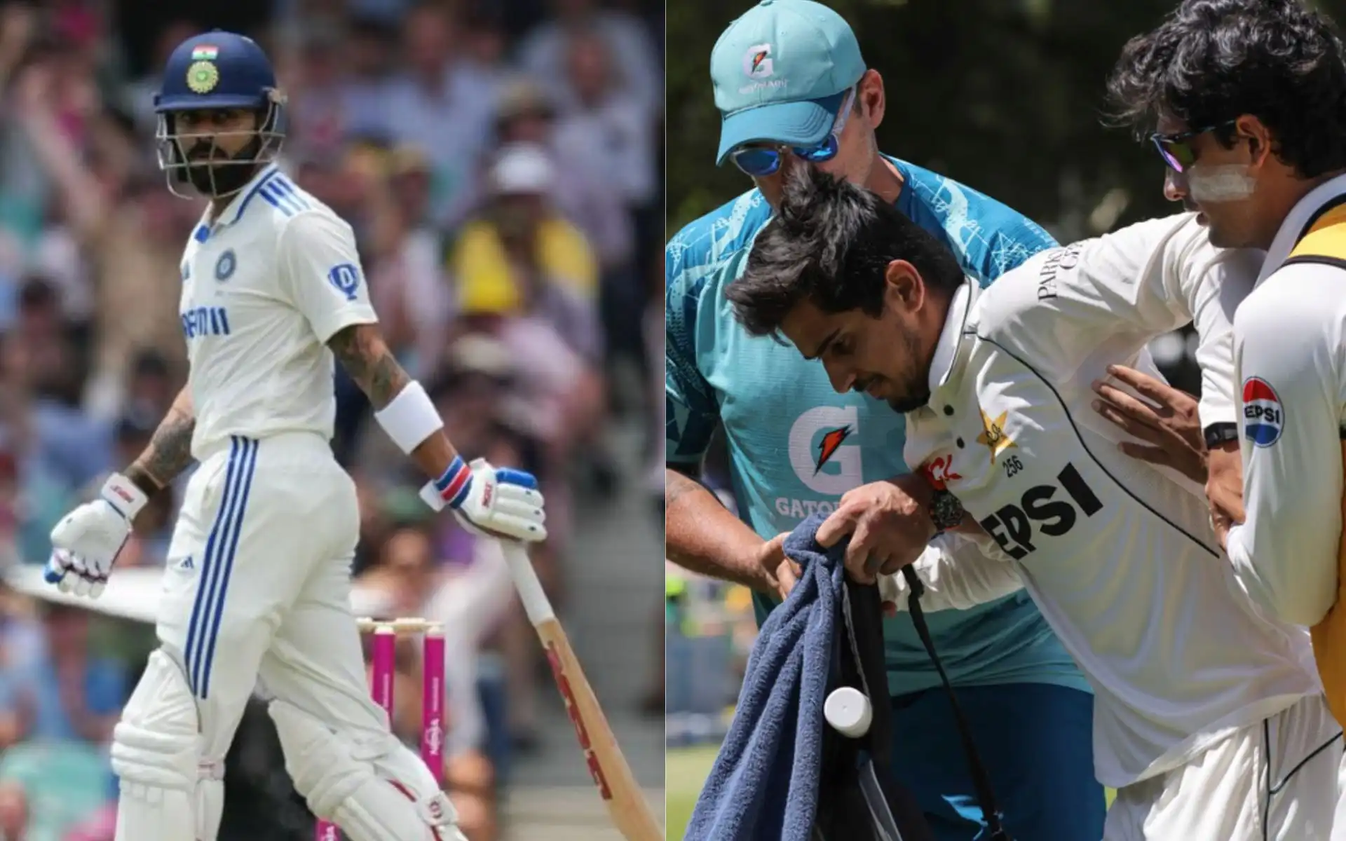 Virat Kohli and Saim Ayub [Source: AP Photos]