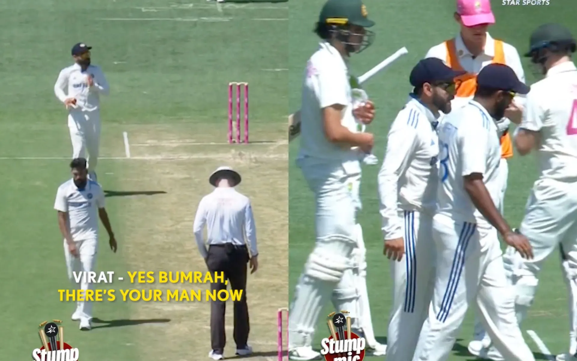 Virat Kohli caught sledging Sam Konstas on stump mic [Source: @StarSportsIndia/X.com]