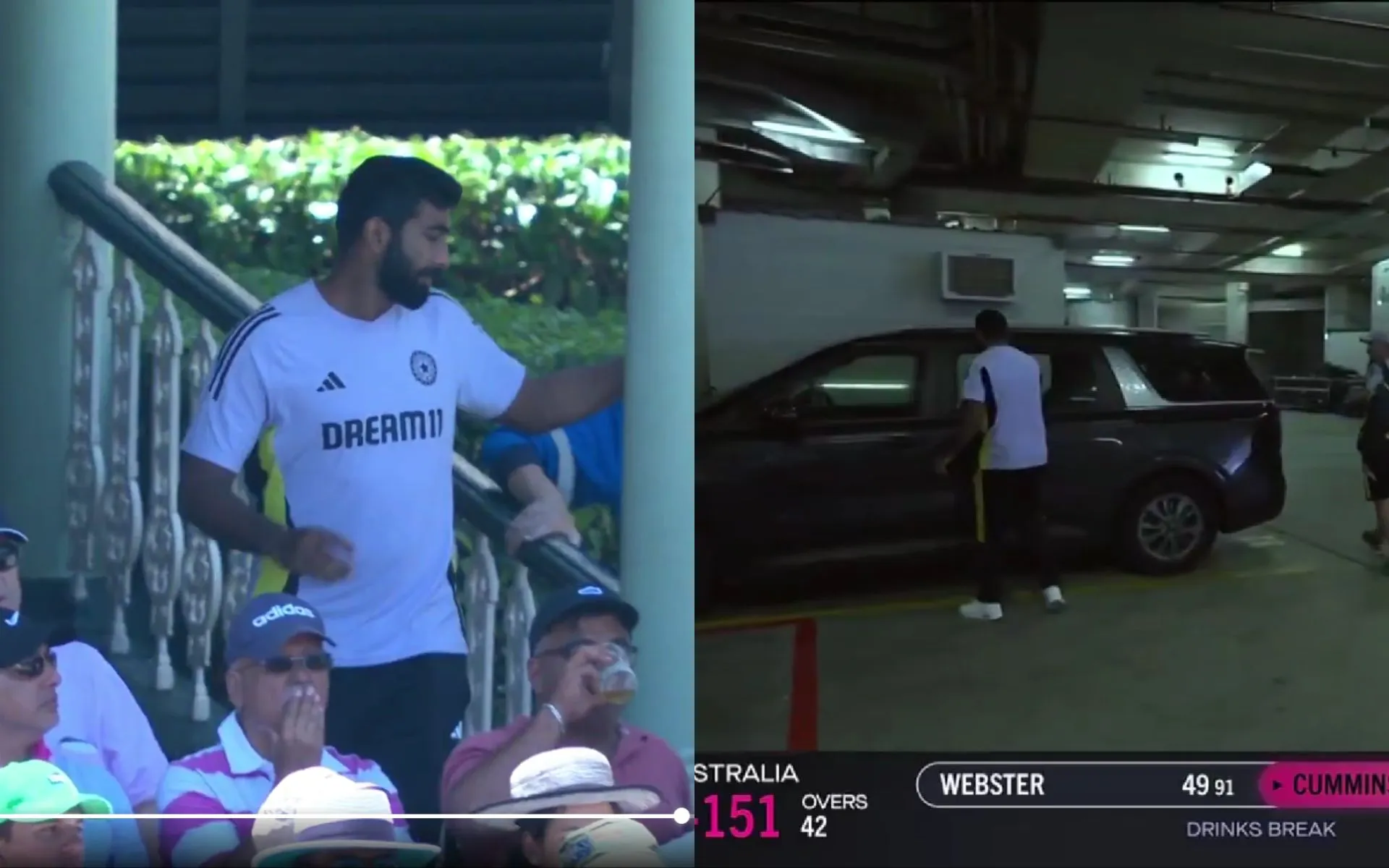 Jasprit Bumrah Left The Sydney Cricket Ground (Source: @7Cricket/x.com, @cricketcomau/x.com)