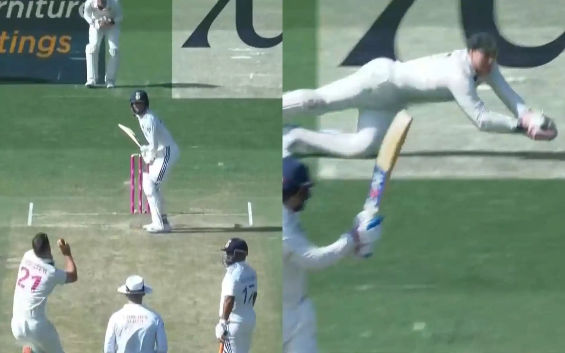 Shubman Gill falls cheaply (Source: Screengrab)