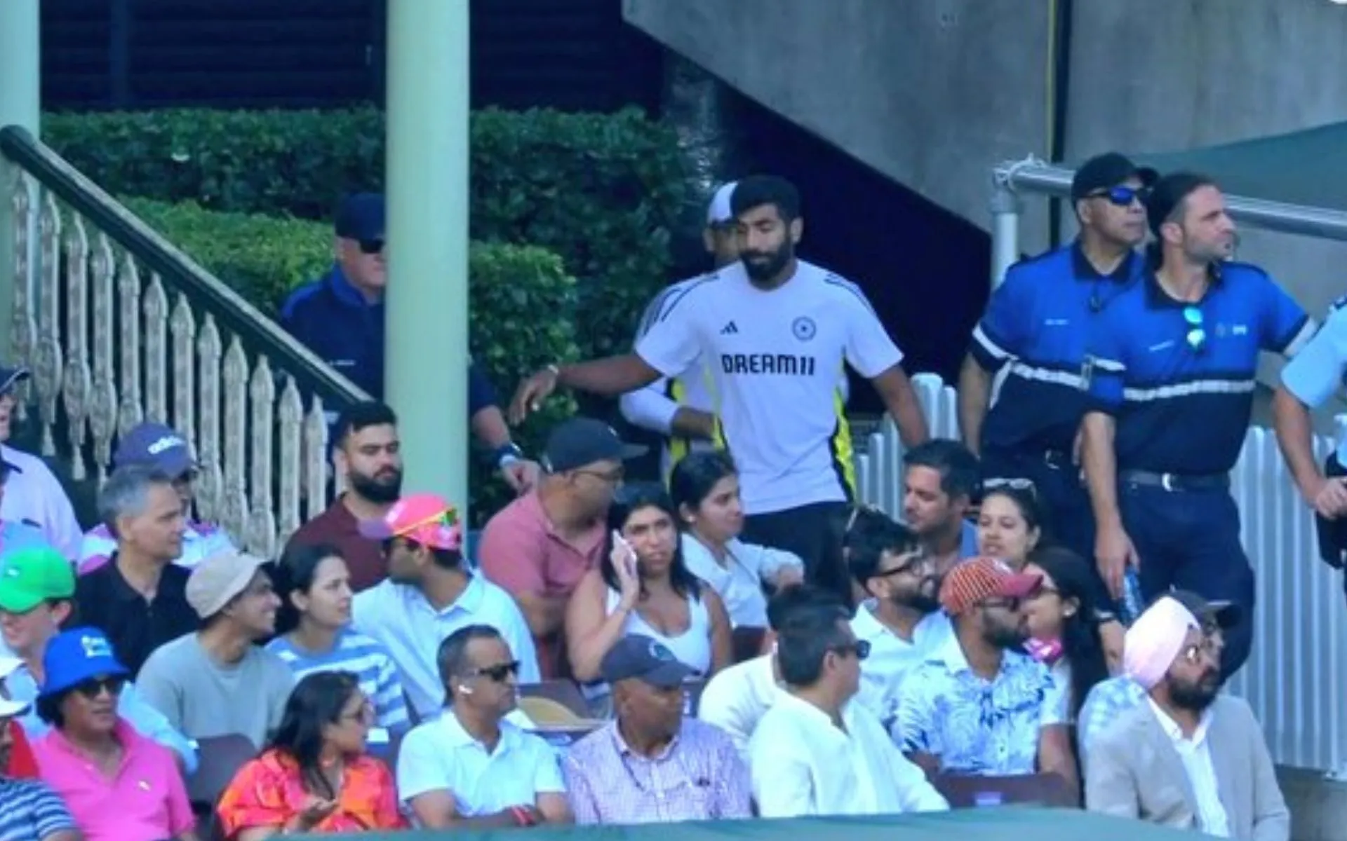 Jasprit Bumrah back at SCG after undergoing scans [Source: @shu_bham_18/x.com]