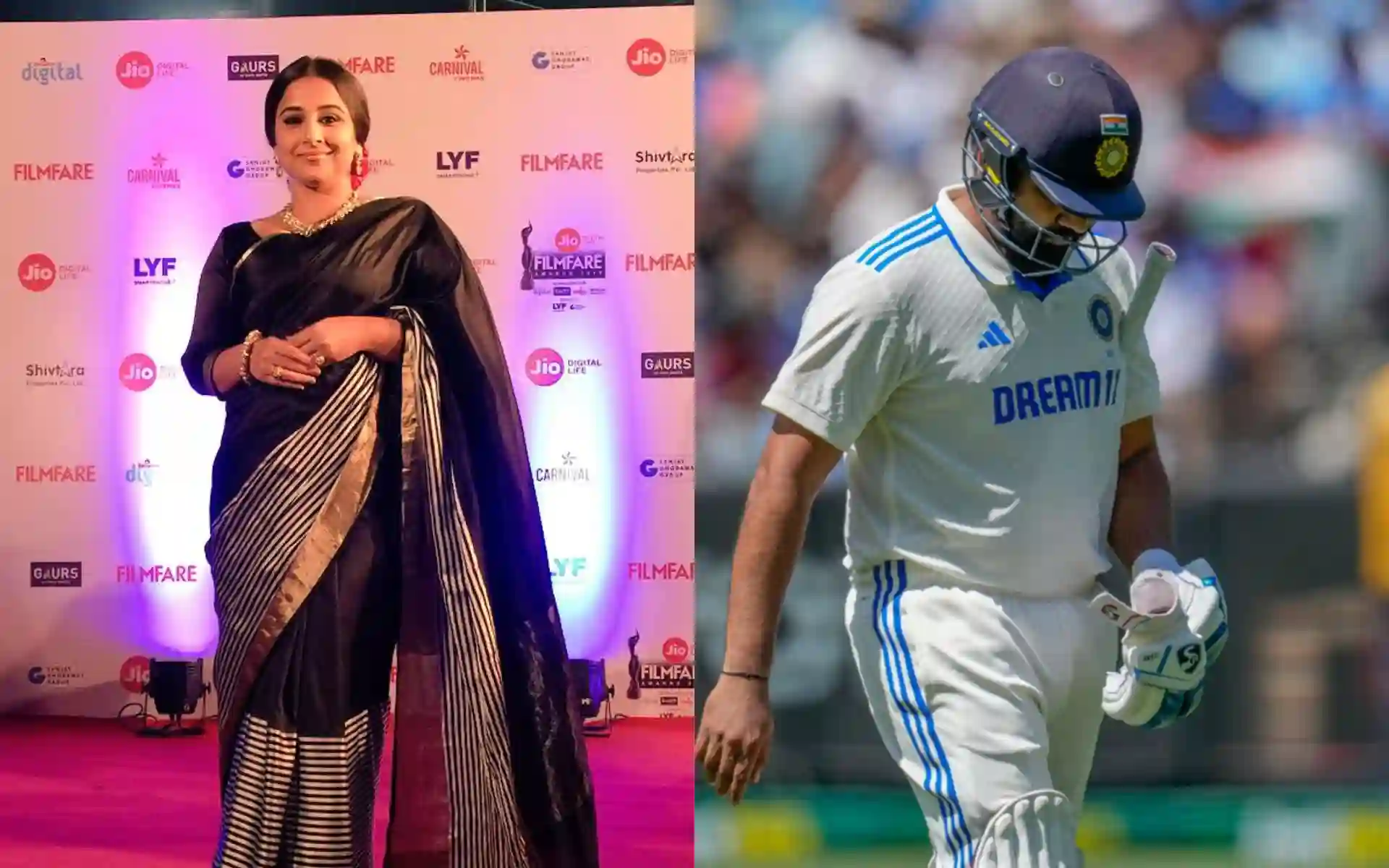 Vidya Balan lauds Rohit Sharma (Source:@filmfare/x.com and @AP,x.com)