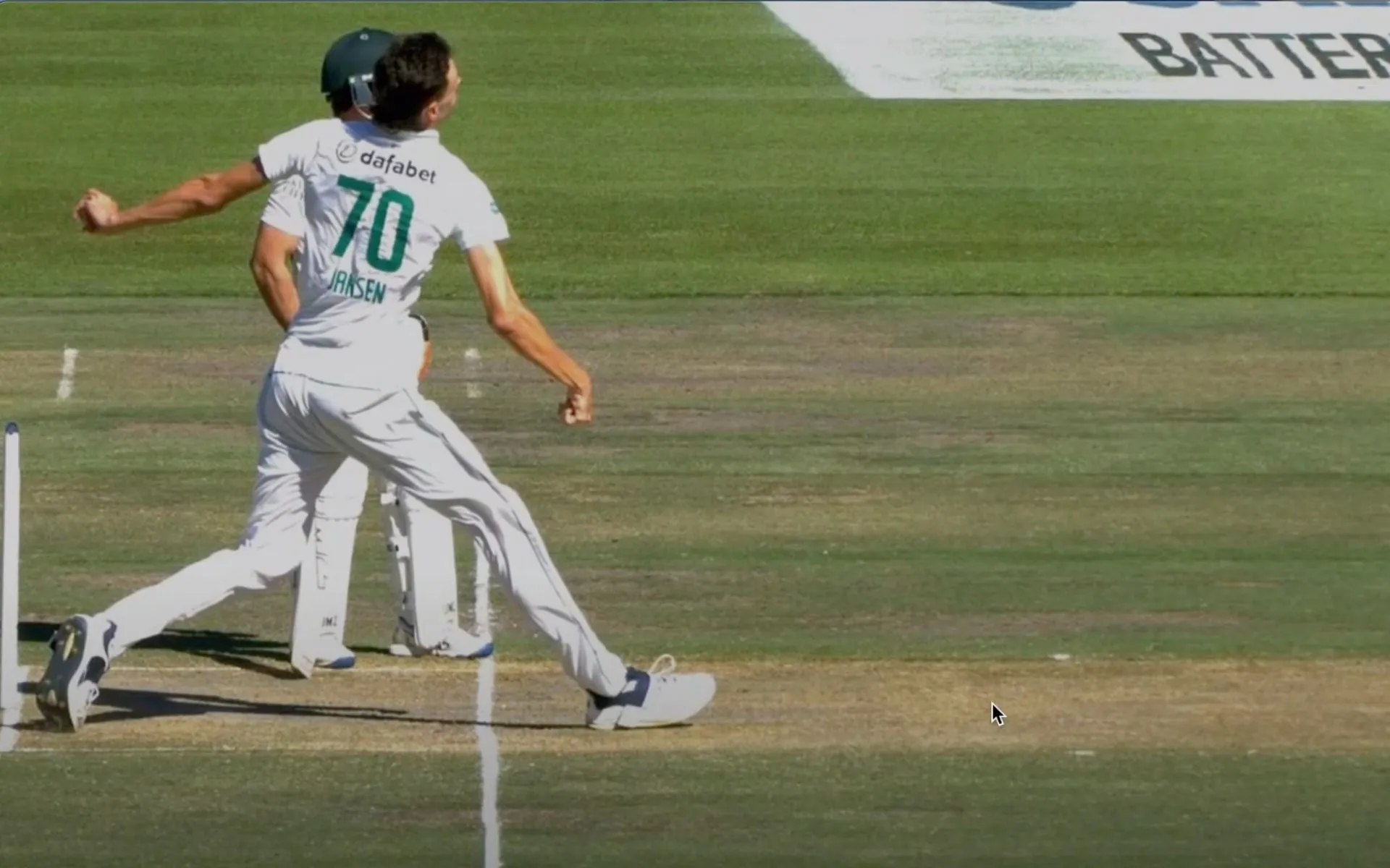 Jansen bowled huge no ball [Source: (Jiocinema/screengrab]
