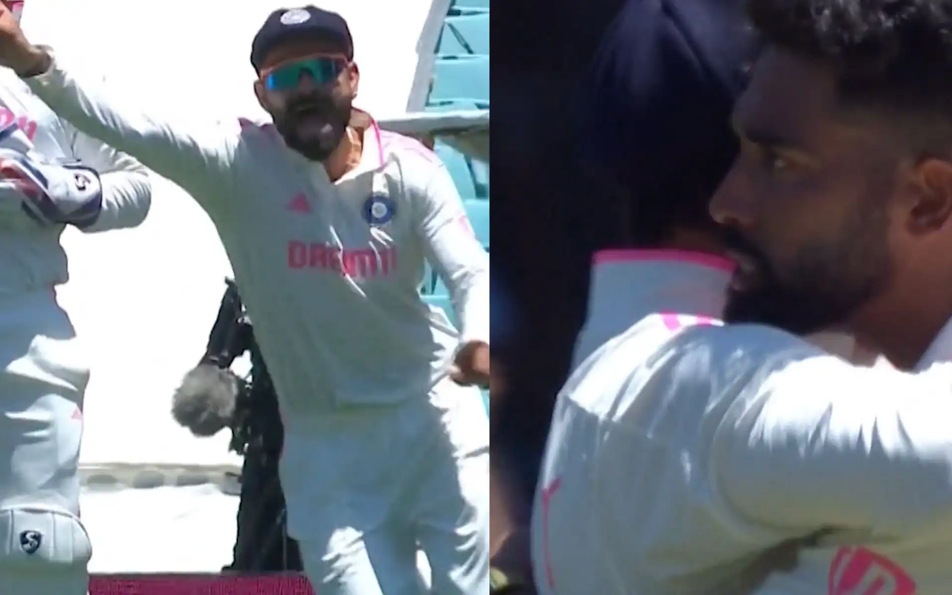 Virat Kohli ran in excitement to hug Siraj after Usman Khawaja's wicket (Source:@StarSportsInidia)