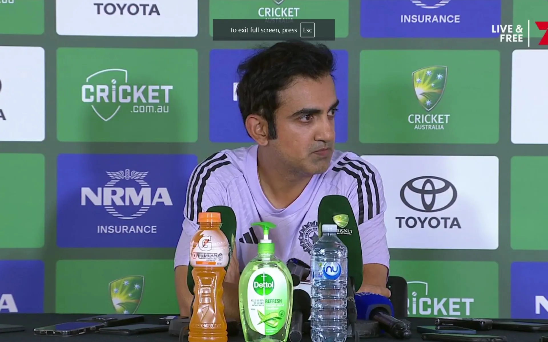 Head Coach Gautam Gambhir In The Press Conference (Source: @7Cricket/x.com)