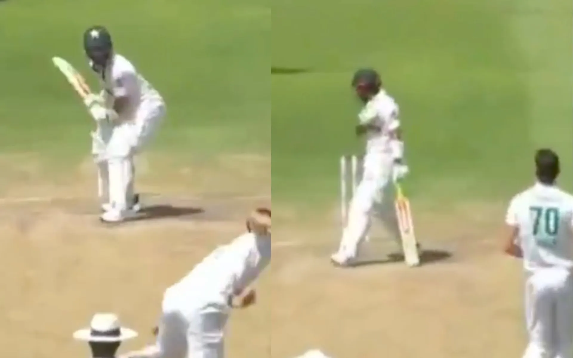 Rizwan hit by Jansen [Source: @21OneTwo34/X.com]
