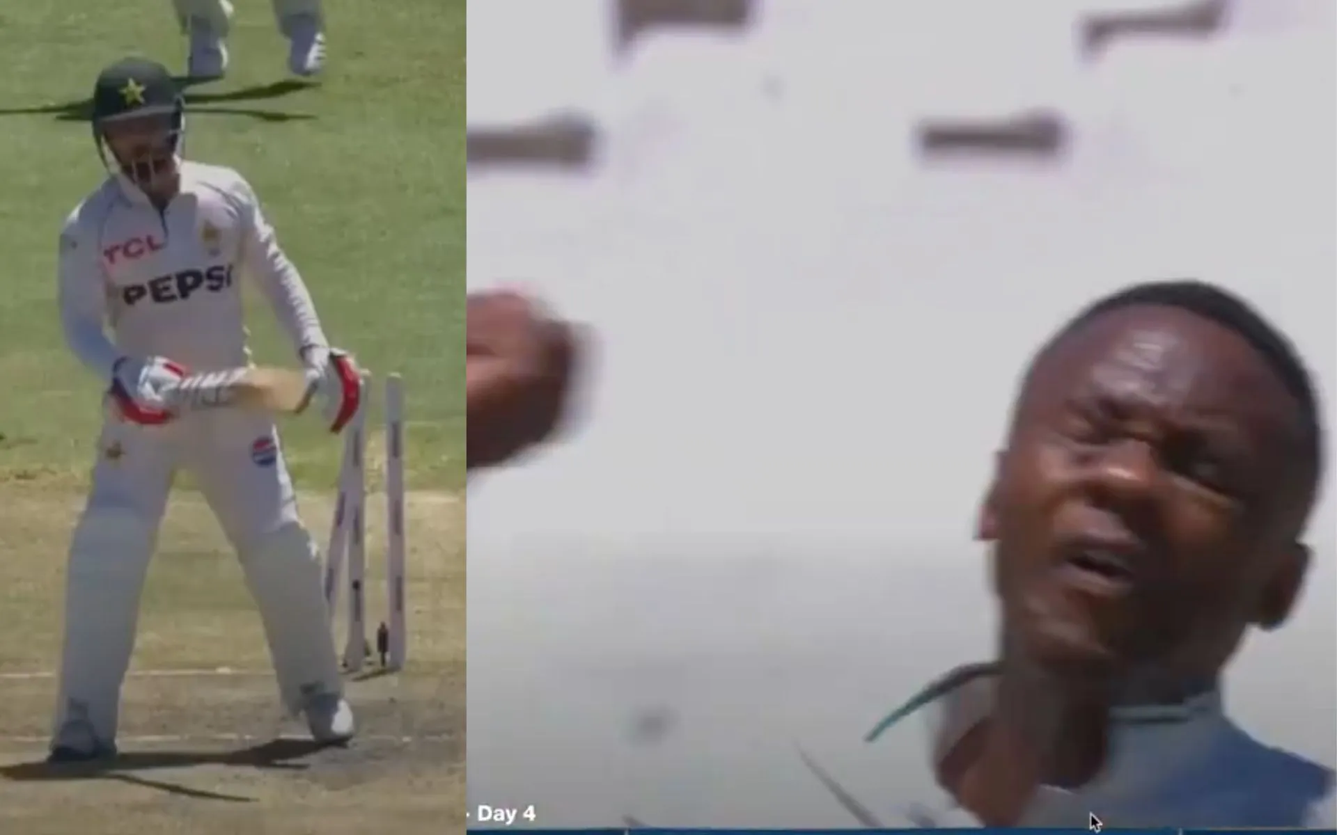 Kagiso Rabada scalps Kamran Ghulam's wicket (Source:JioCinema, screengrab)