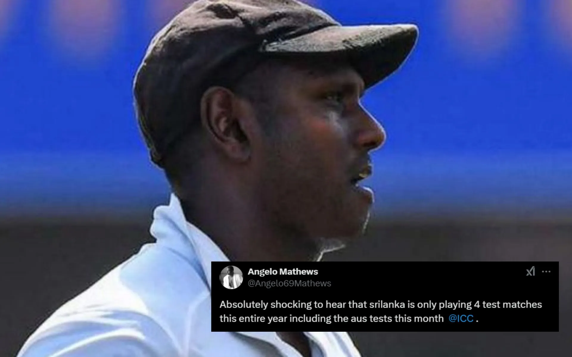 Angelo Mathews slammed ICC for Sri Lanka's Test scheduling [Source: @mufaddal_vohra, @Angelo69Mathews/x.com]