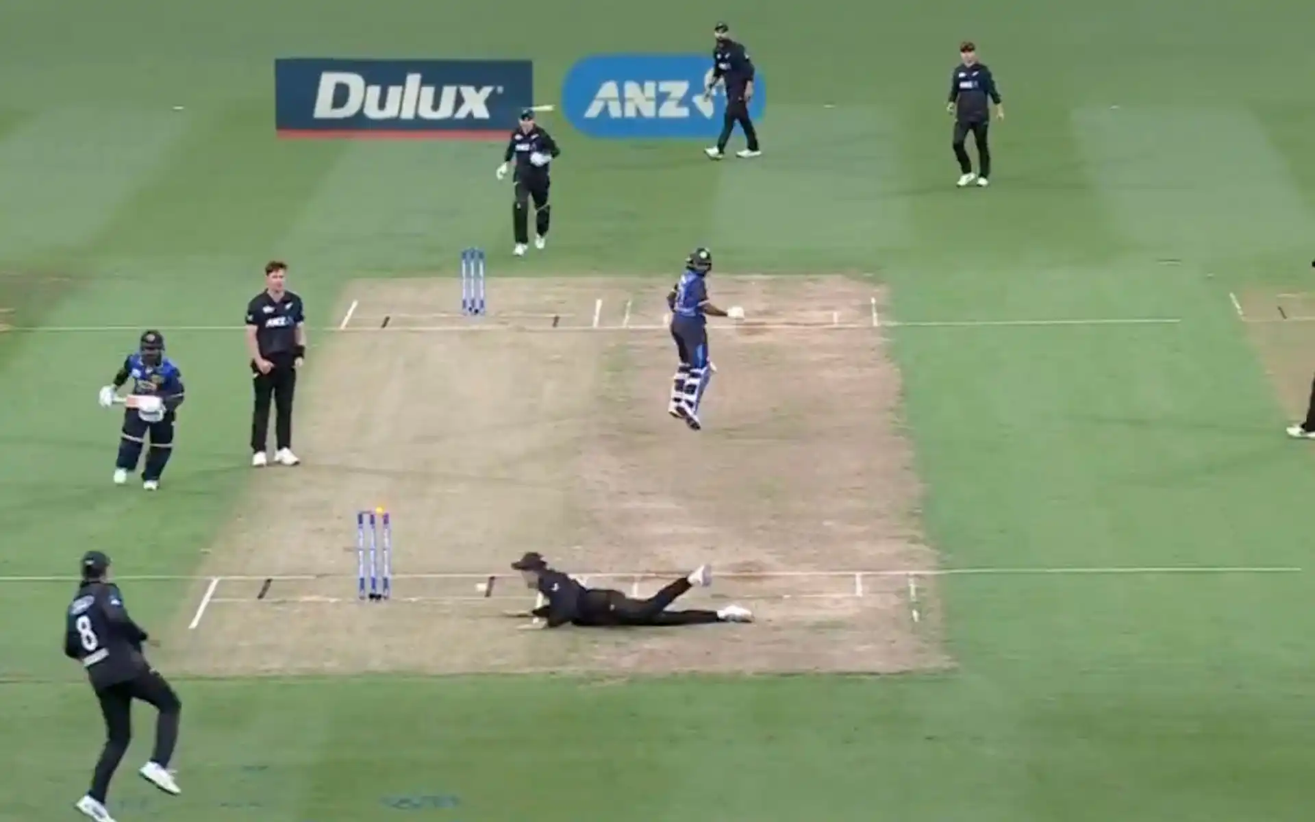 Charith Asalanka's Suicidal Run-out [Source: @BLACKCAPS/X.com]
