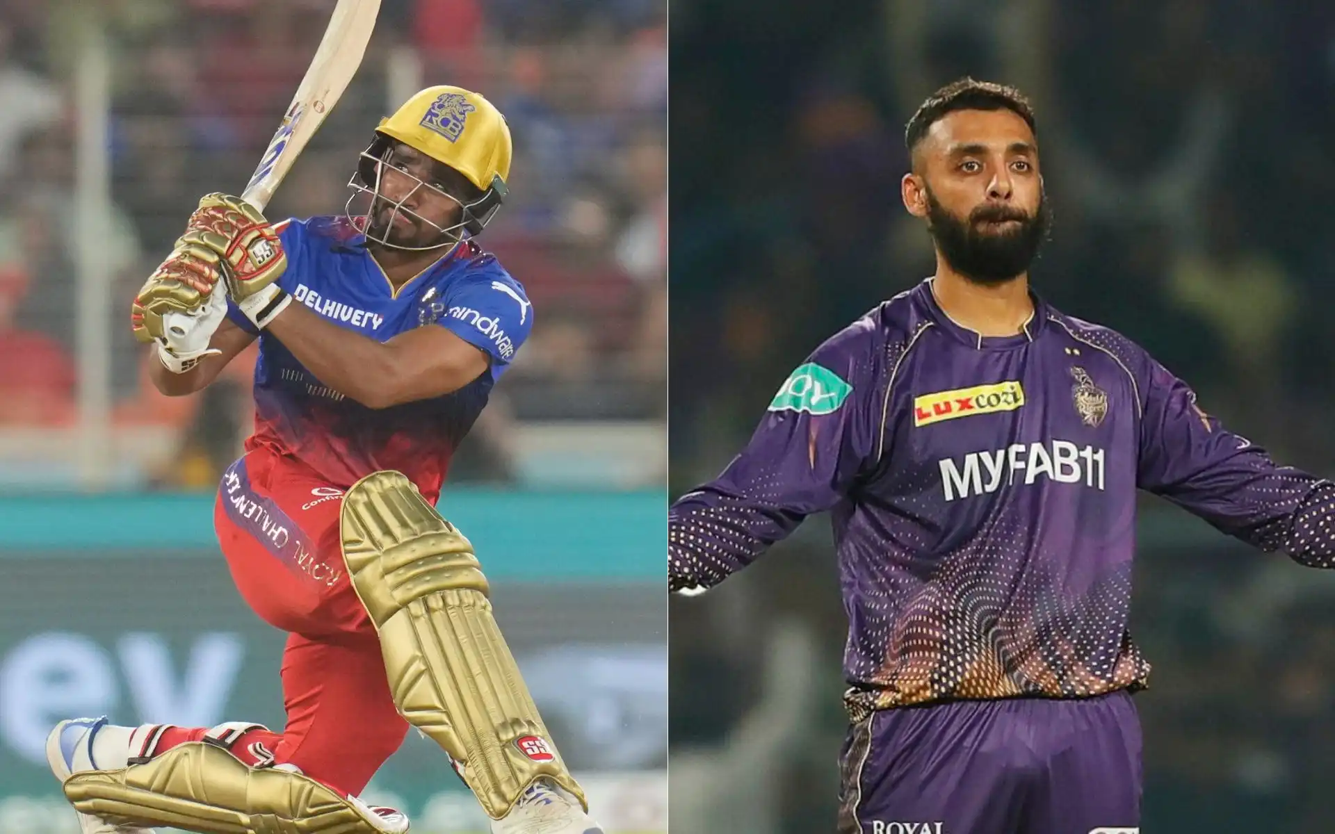 Mahipal Lomror and Varun Chakaravarthy [Source: @IPL, @KRxtra/x]