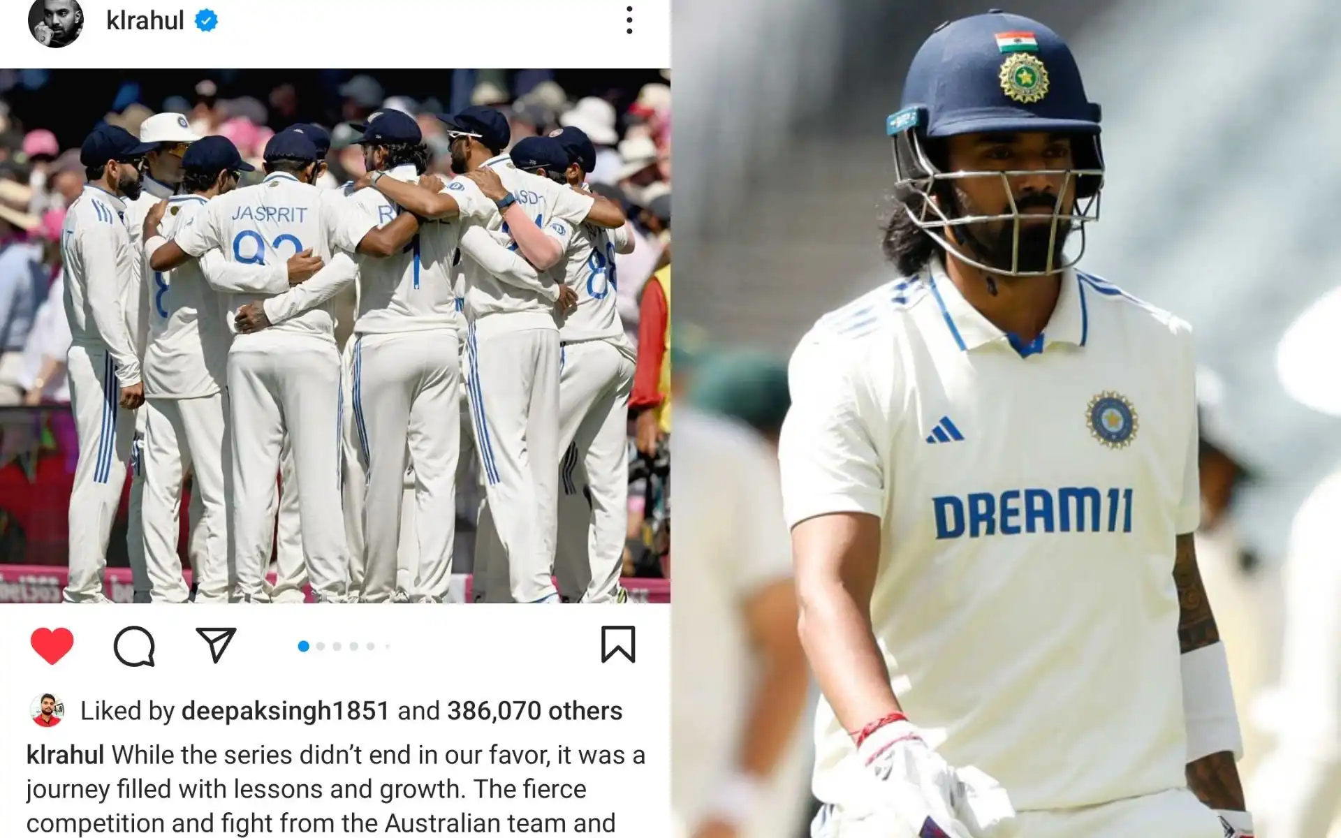 KL Rahul reflects on BGT series loss [Source: @ImTanujSingh, @cricketcomau/X.com]