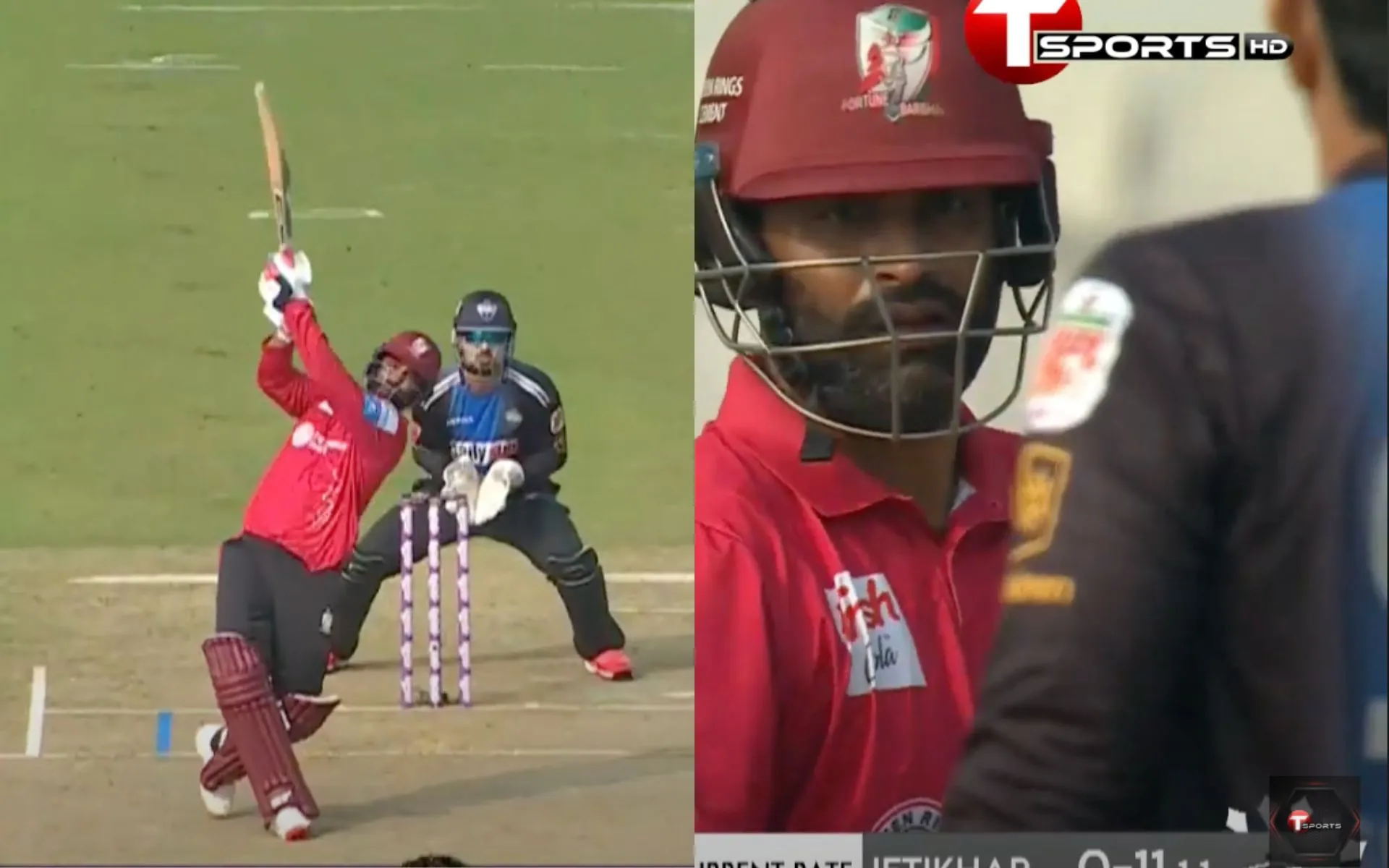Ifitkhar Ahmed gets bullied by Tamim Iqbal in BPL [Source: @T Sports/YouTube]