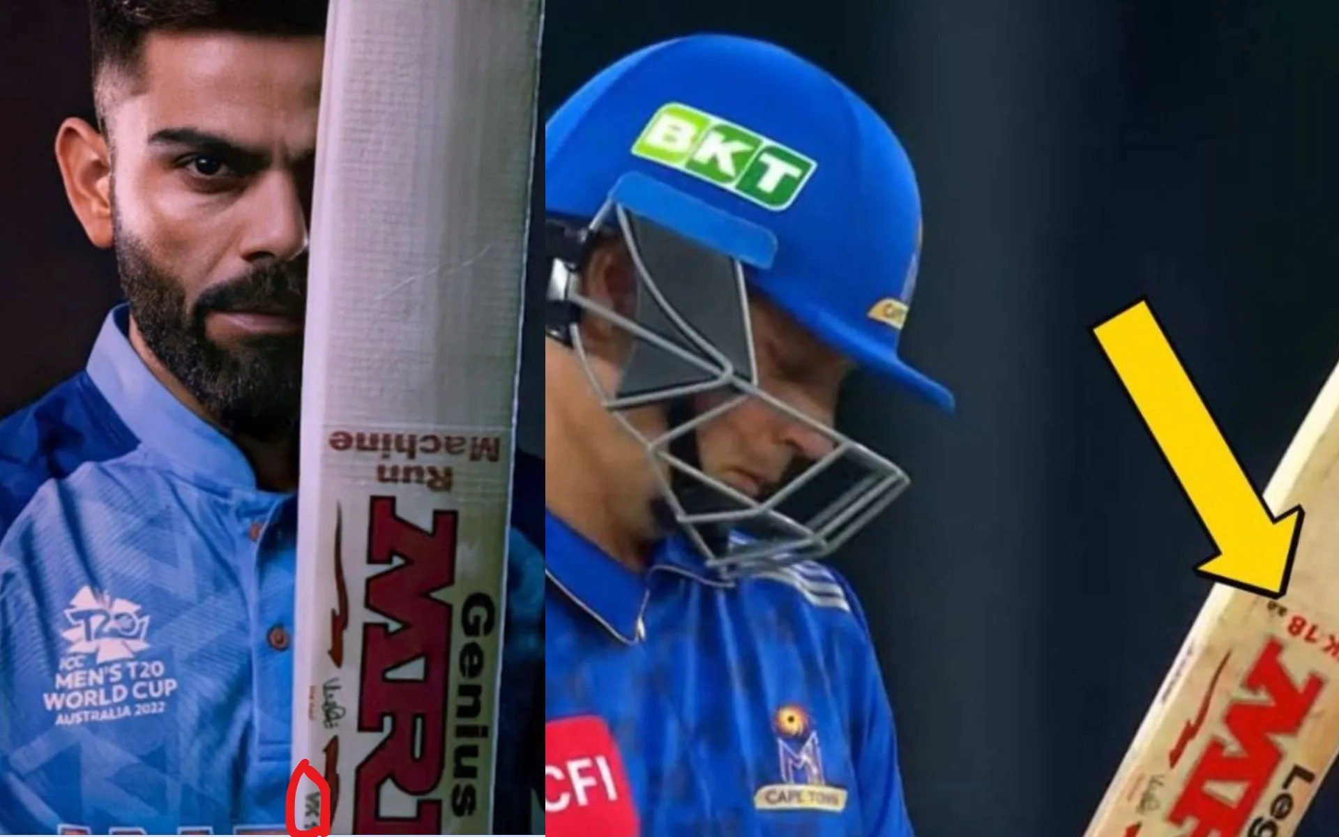 Virat Kohli and Delano Potgieter [Source: @21OneTwo34, @KunalBhanwala/x.com]