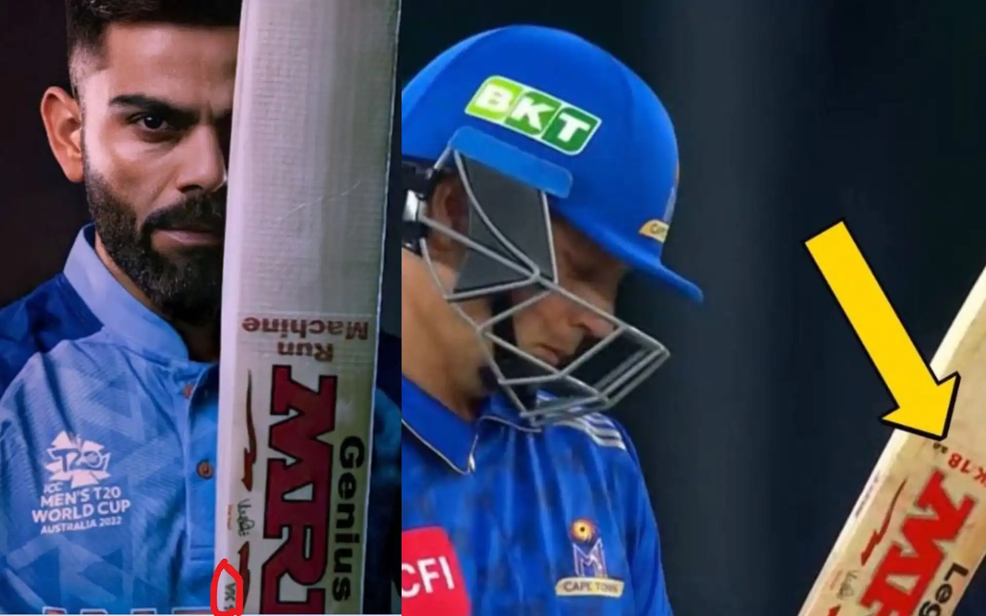 Virat Kohli and Delano Potgieter [Source: @21OneTwo34, @KunalBhanwala/x.com]