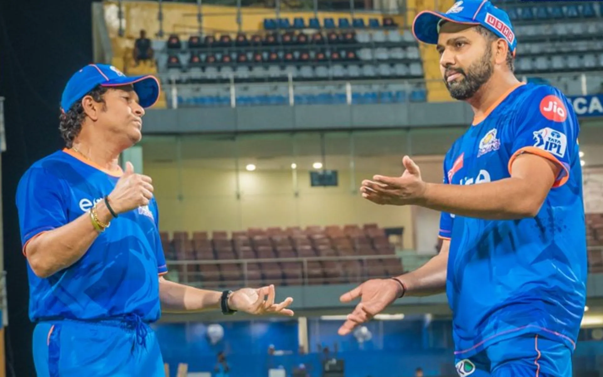 Sachin Tendulkar & Rohit Sharma at Wankhede [Source: @SPORTYVISHAL/x.com]
