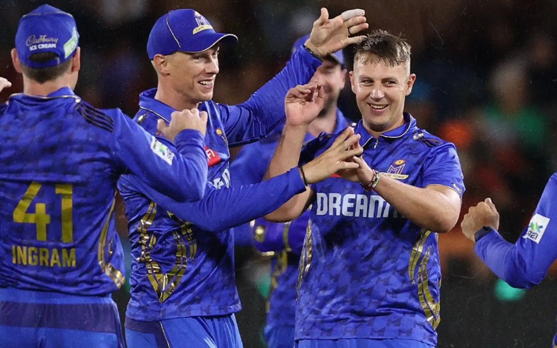 MI Cape Town players celebrating a wicket [Source: @MICapeTown/x]