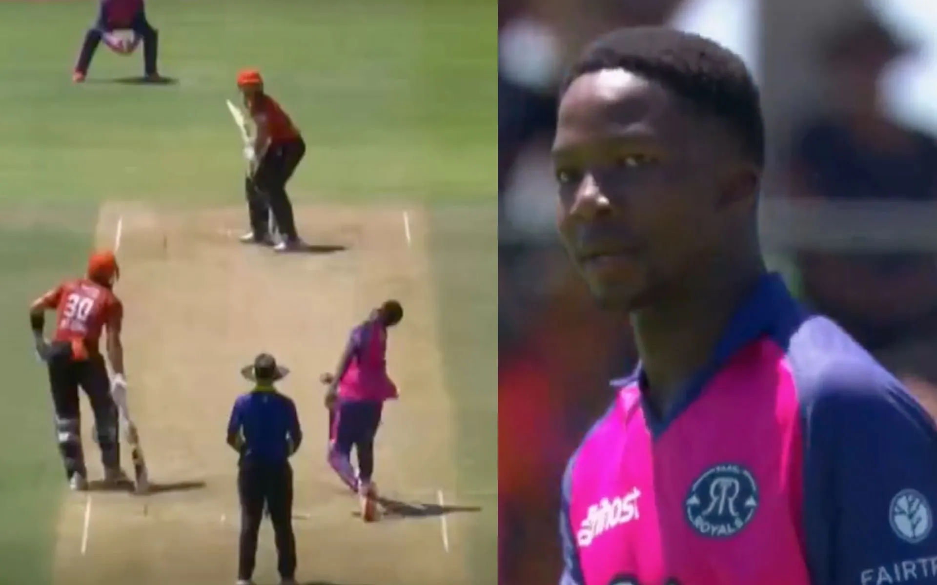 Kwena Maphaka takes the wicket of Aiden Markram (Source:JioCinema, screengrab)