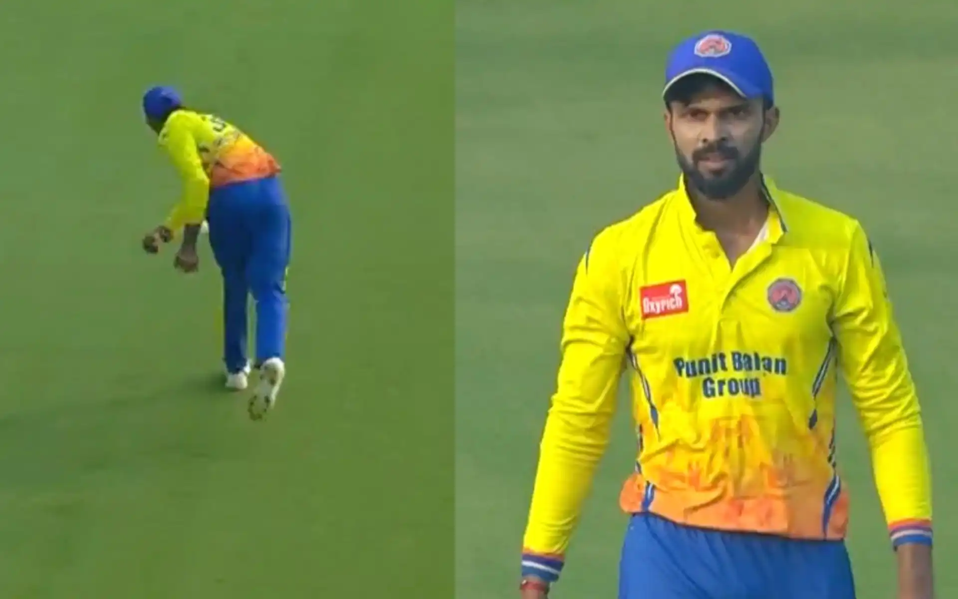 Ruturaj Gaikad after taking Arshdeep's catch (Source: @BCCIdomestic/X.com)