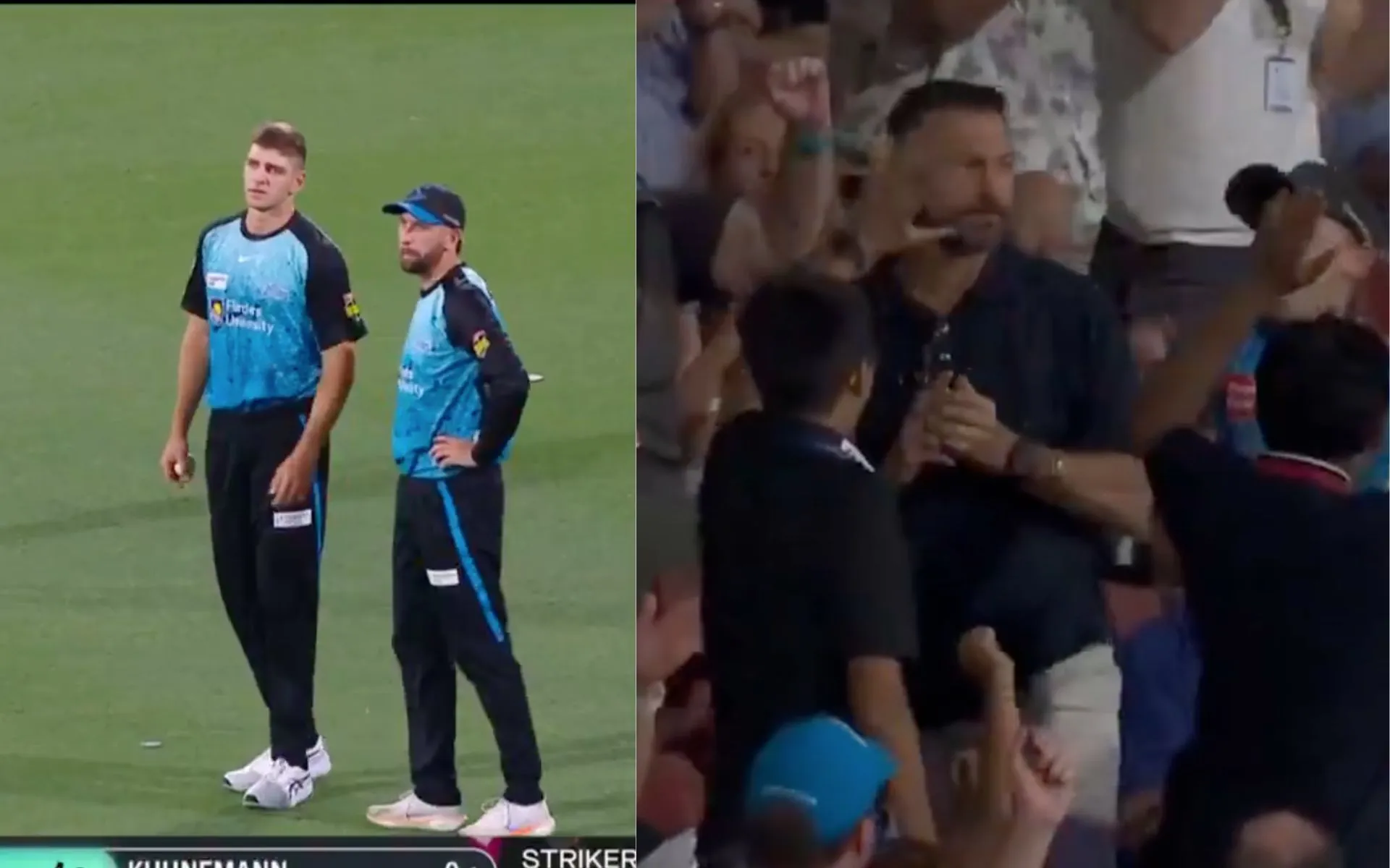 Liam Haskett and his father in the crowd (Source: @BBL, X.COM)