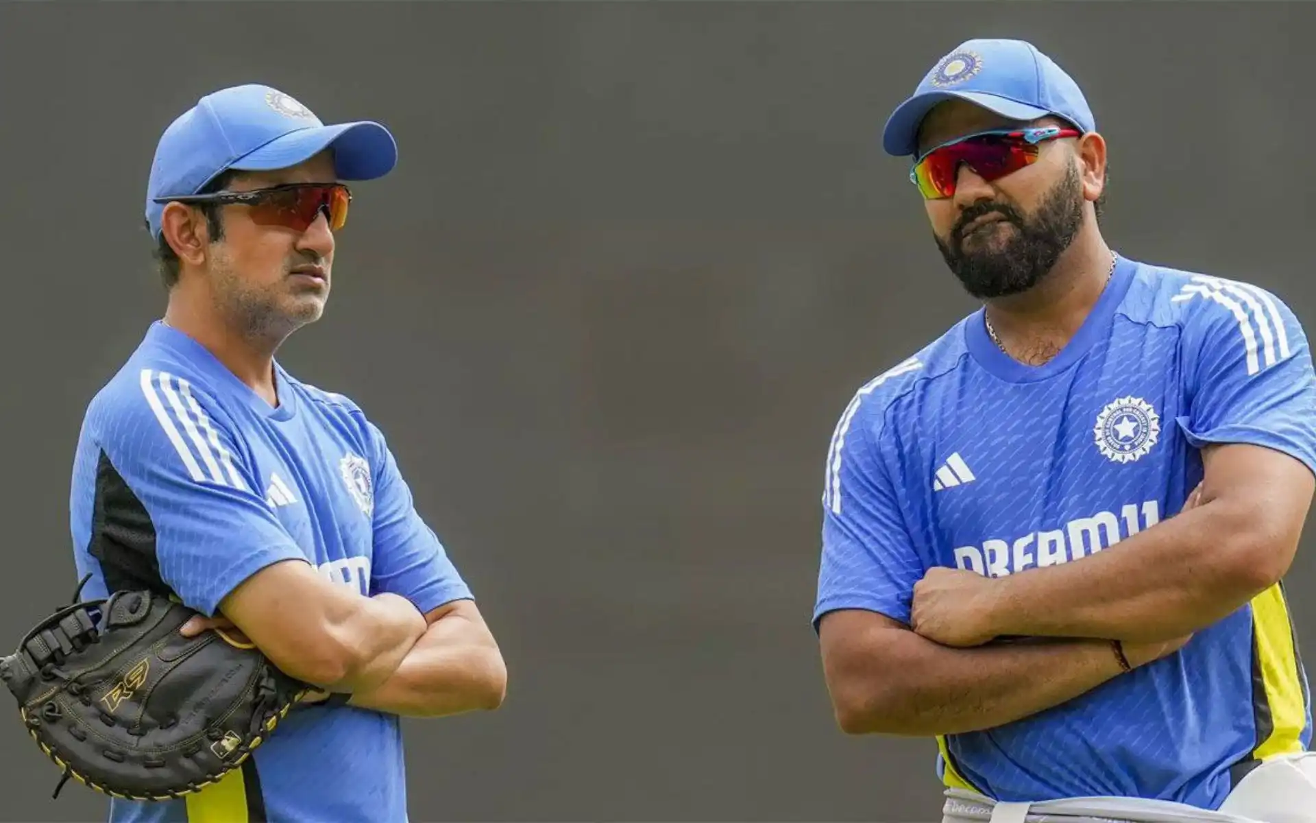 Rohit Sharma with Gautam Gambhir (Source:@AddictorCricket/X.com)