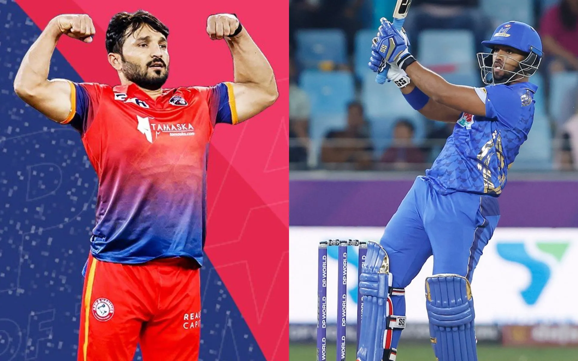 Gulbadin Naib and Nicholas Pooran are among the top choices as fantasy team captains [Source: @MIEmirates, ILT20Official/X.com]