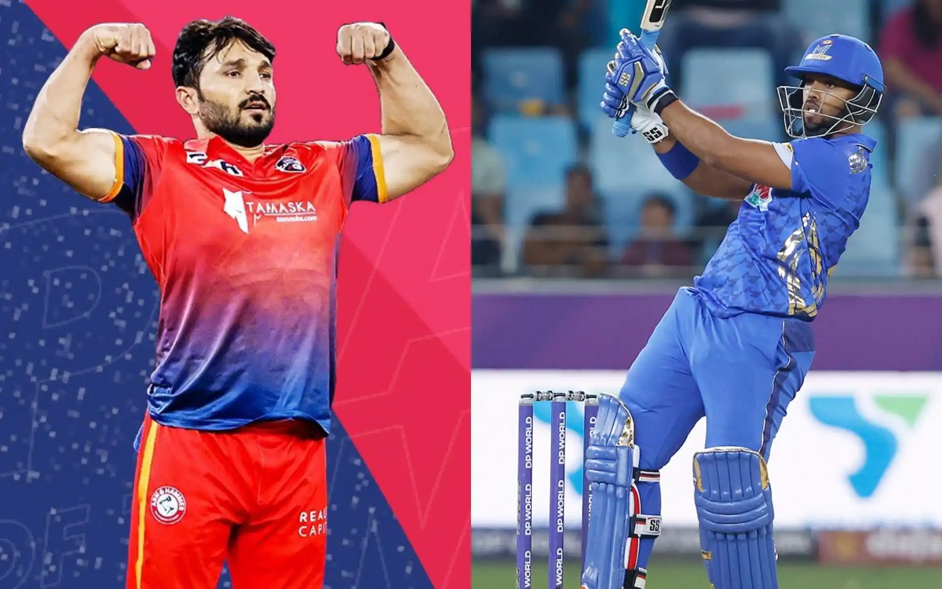 Gulbadin Naib and Nicholas Pooran are among the top choices as fantasy team captains [Source: @MIEmirates, ILT20Official/X.com]