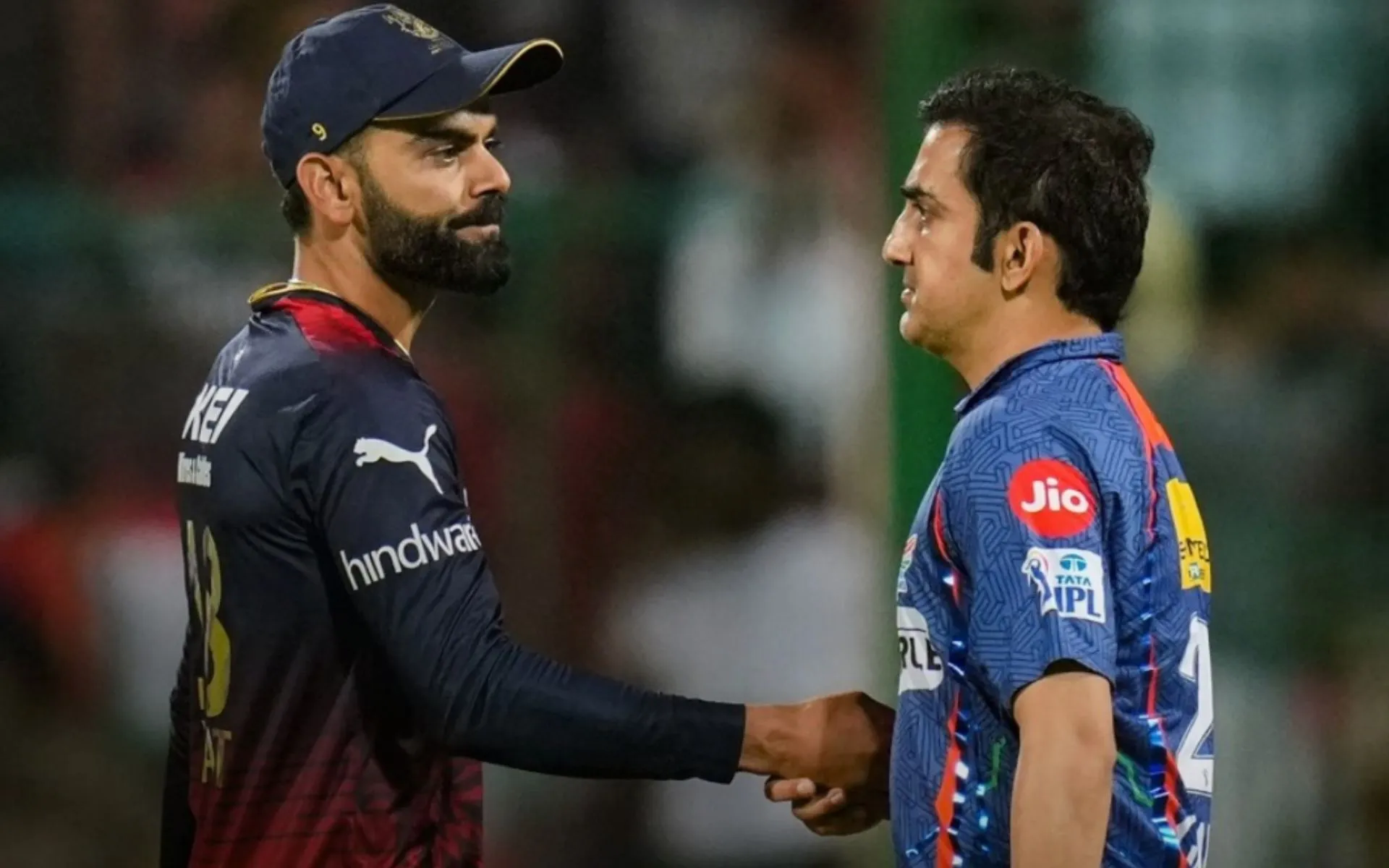 Virat Kohli and Gautam Gambhir during LSG vs RCB match (Source: @MDKhubaibRizwan/X.com)