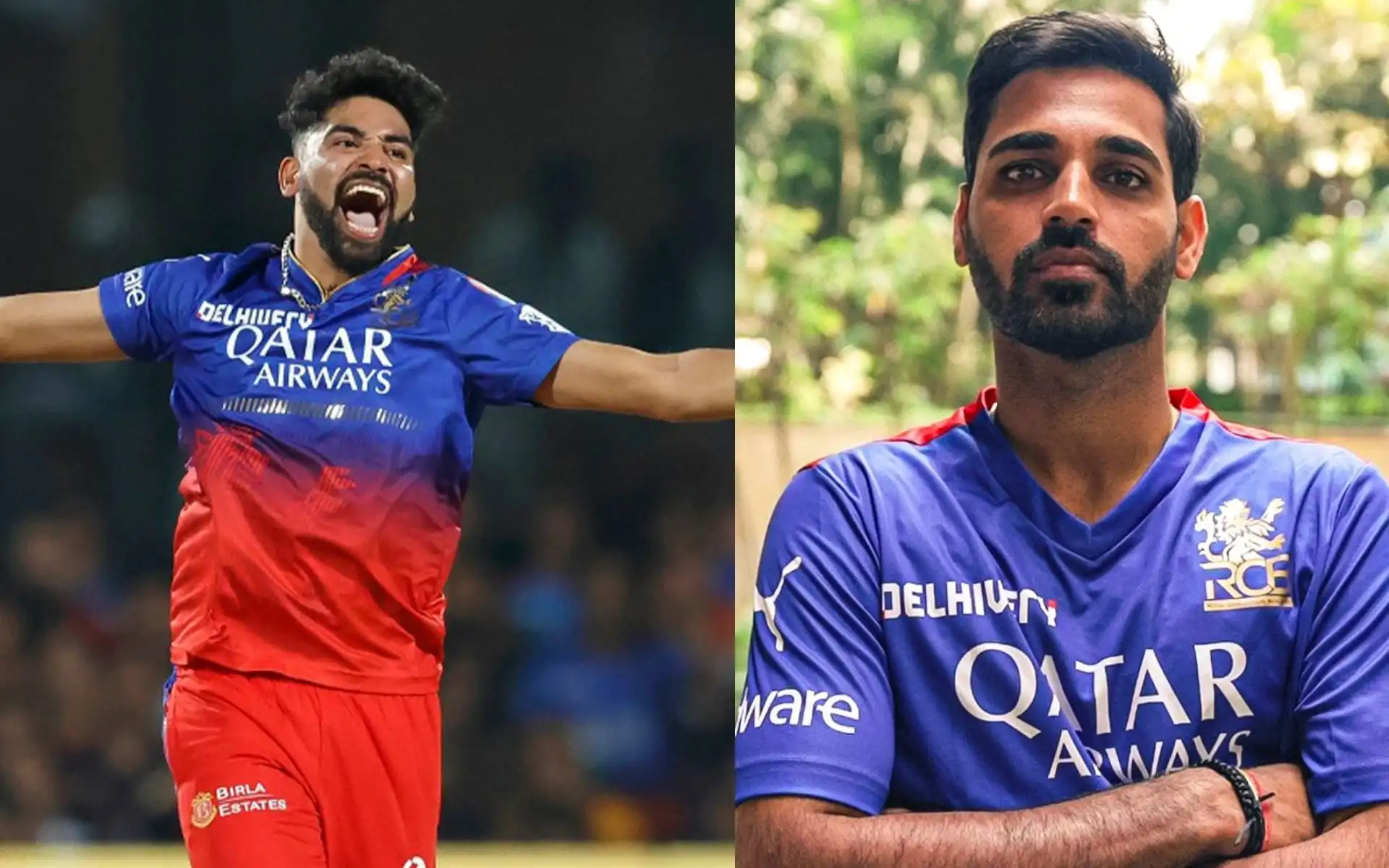 Mohammed Siraj and Bhuvneshwar Kumar [@Cric666official, @RCBTweets/x]
