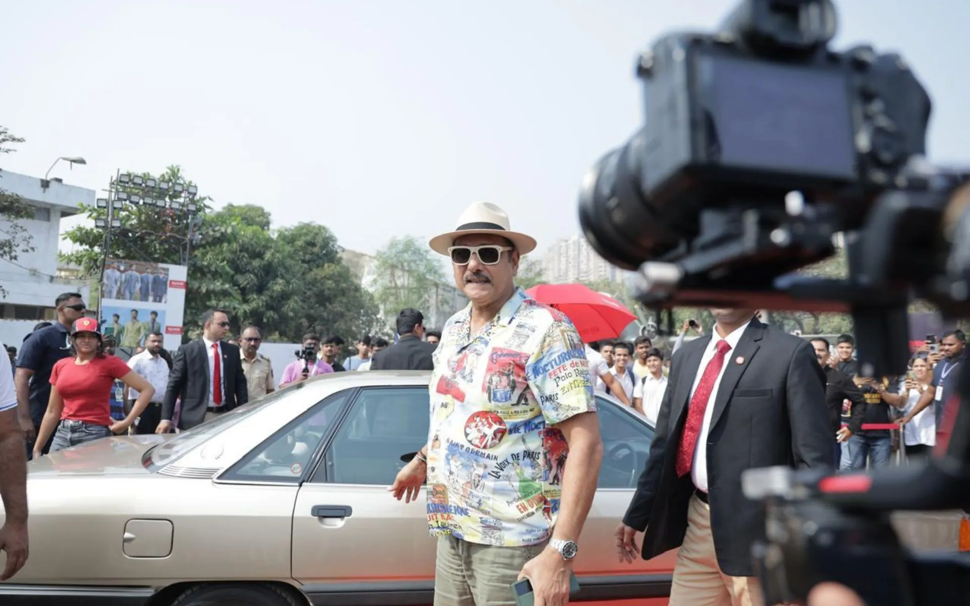 Ravi Shastri With His Audi 100 (Source: @RaviShastriOfc/x.com)