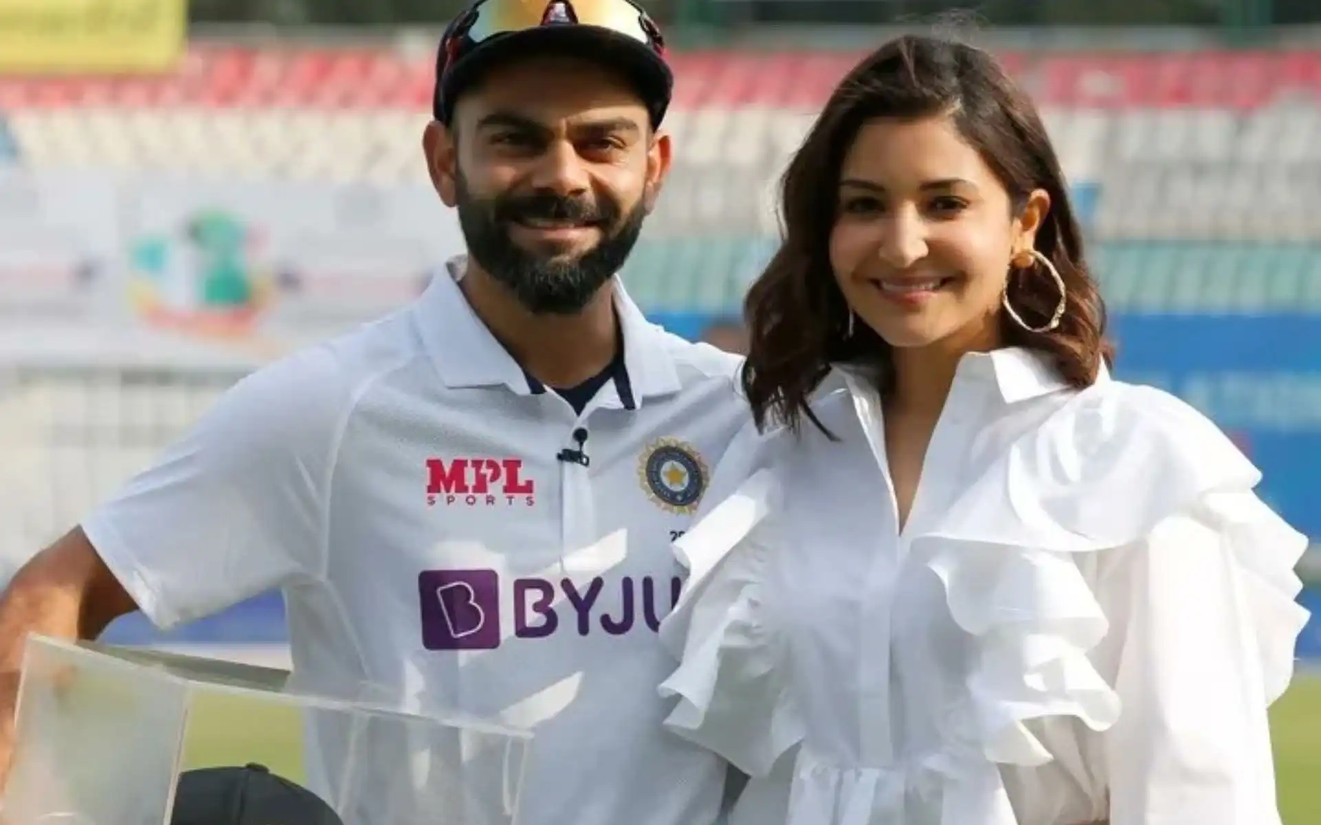Virat Kohli with wife Anushka Sharma [Source: @ImTanujSingh/X.com]