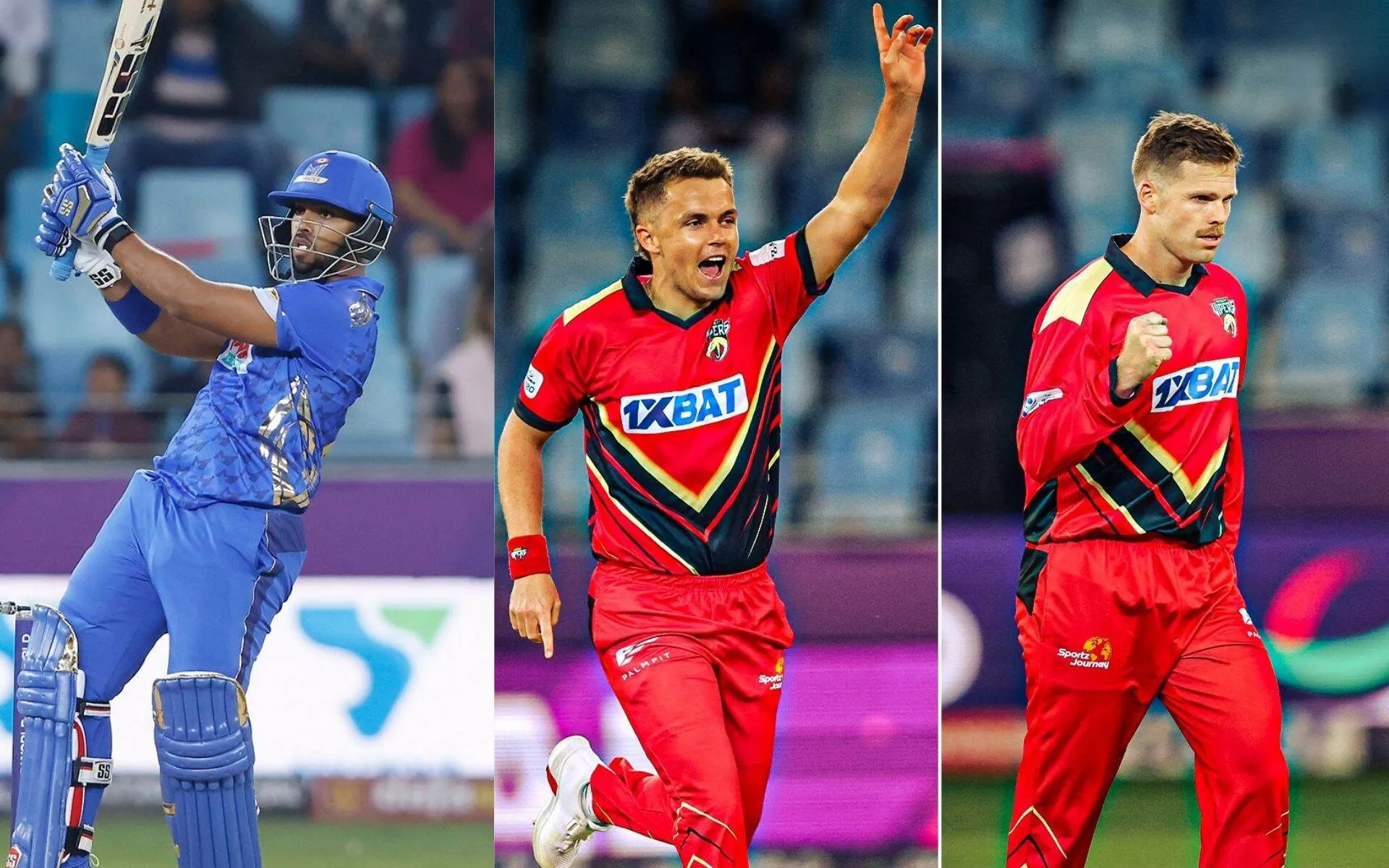 Nicholas Pooran, Sam Curran and Lockie Ferguson (Source: @MIEmirates/X.com, @TheDesertVipers/X.com)