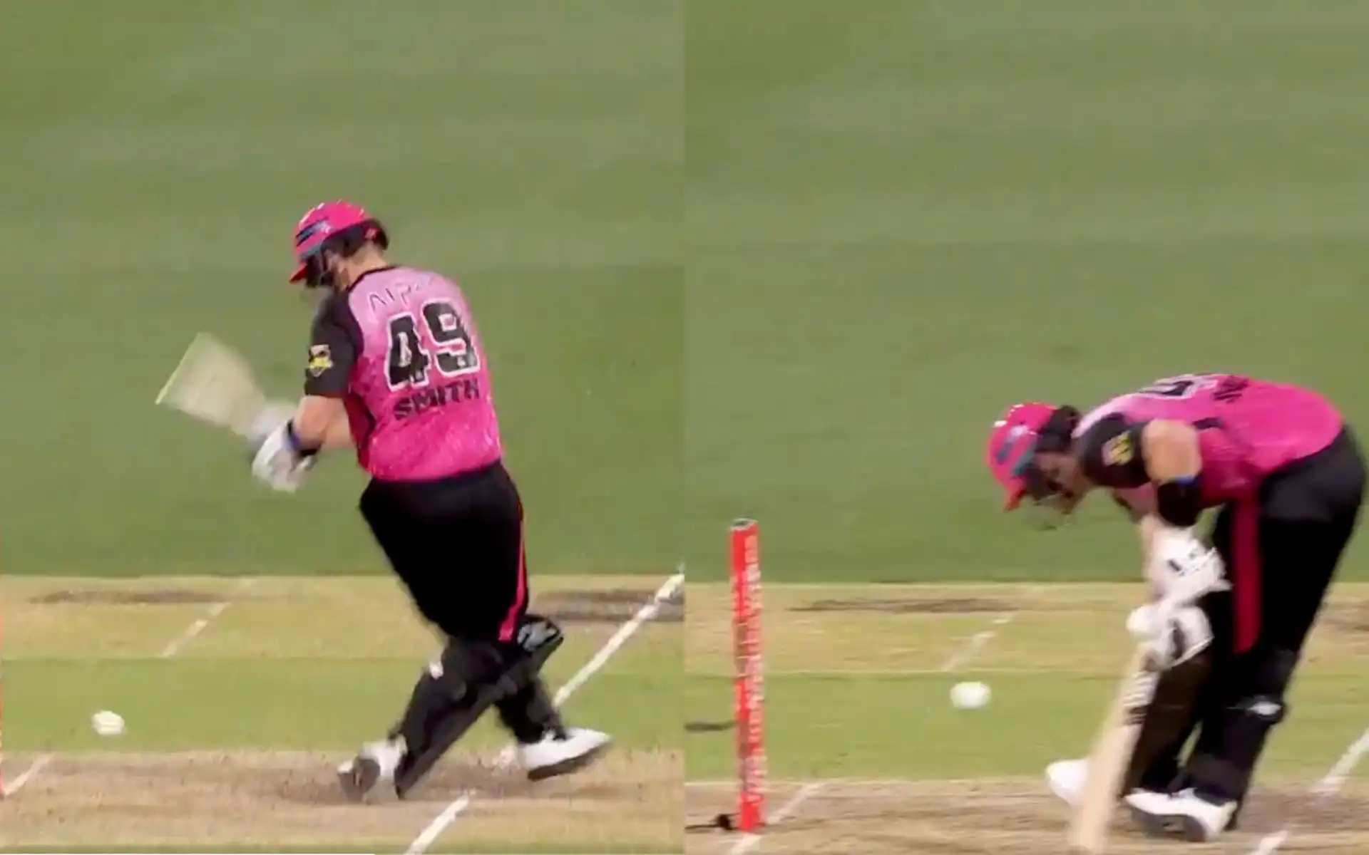 Steve Smith saves himself from bizarre dismissal [Source: @BBL/X.com]
