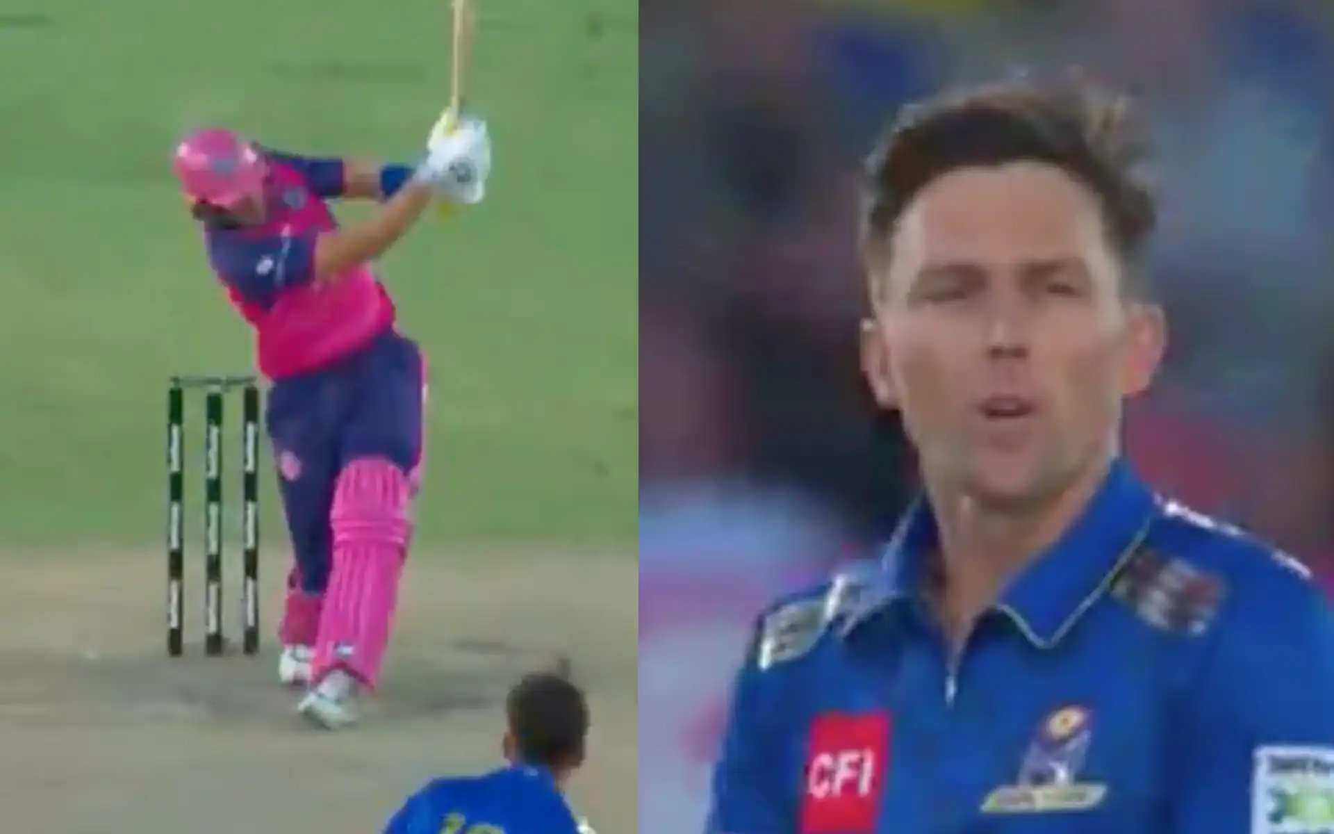 Boult got the big wicket of Trent Boult (Source:@21OneTwo34/X.com)