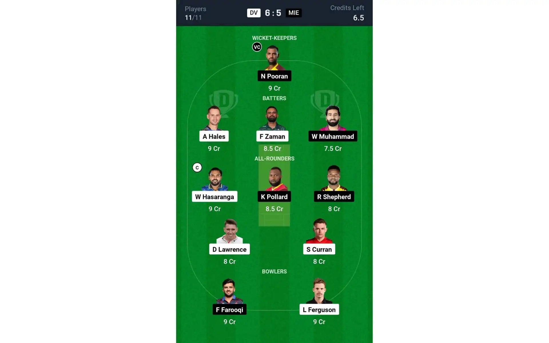 DV vs MIE, ILT20 2025: Dream11 Team 2 [Source: @Dream11 App]