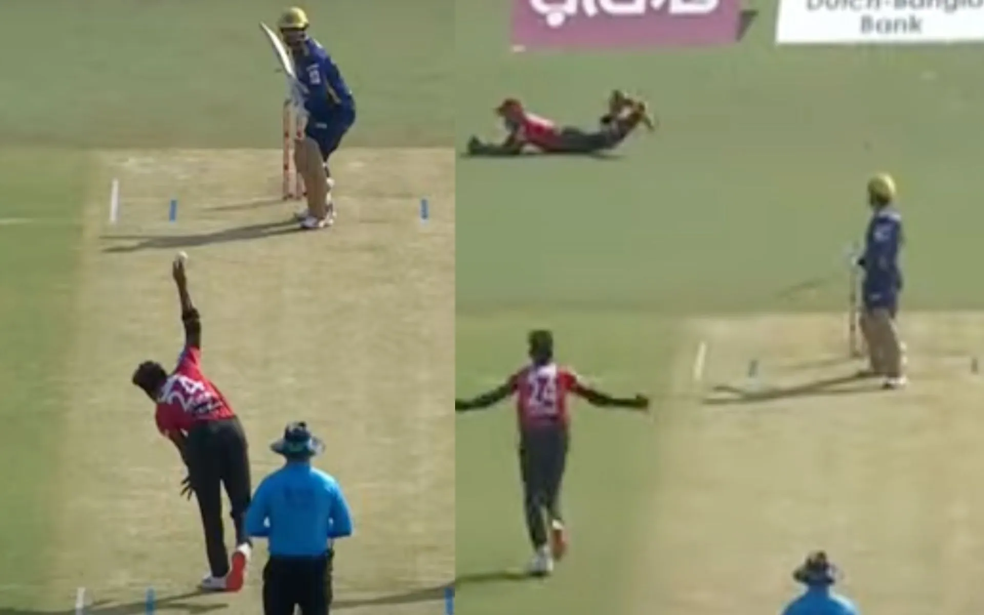 Mushfiqur Takes a screamer [Source: T Sports/YouTube]
