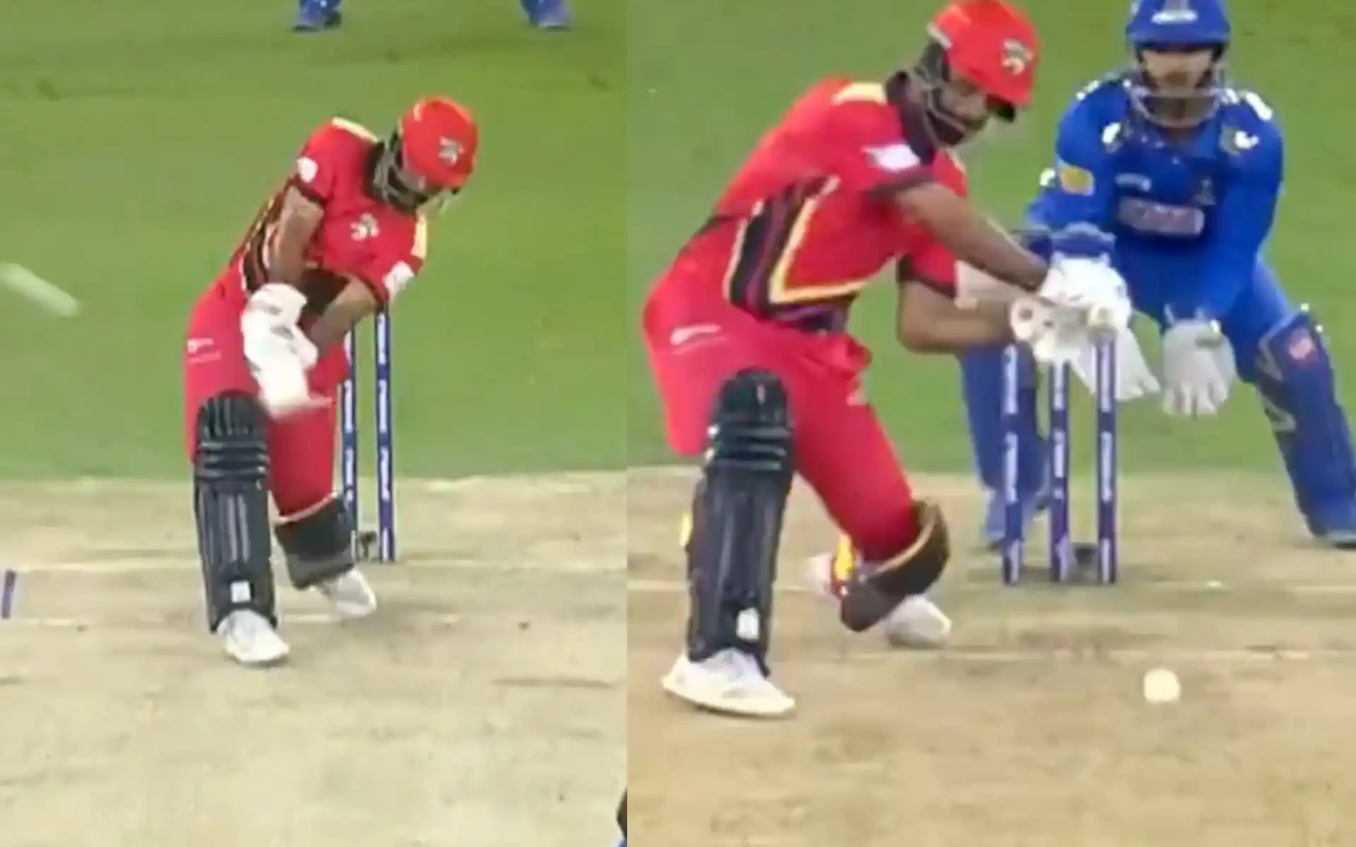 Fakhar Zaman smashed MI Emirates bowlers all over the park (Source:@ilt20onZee/X.com)